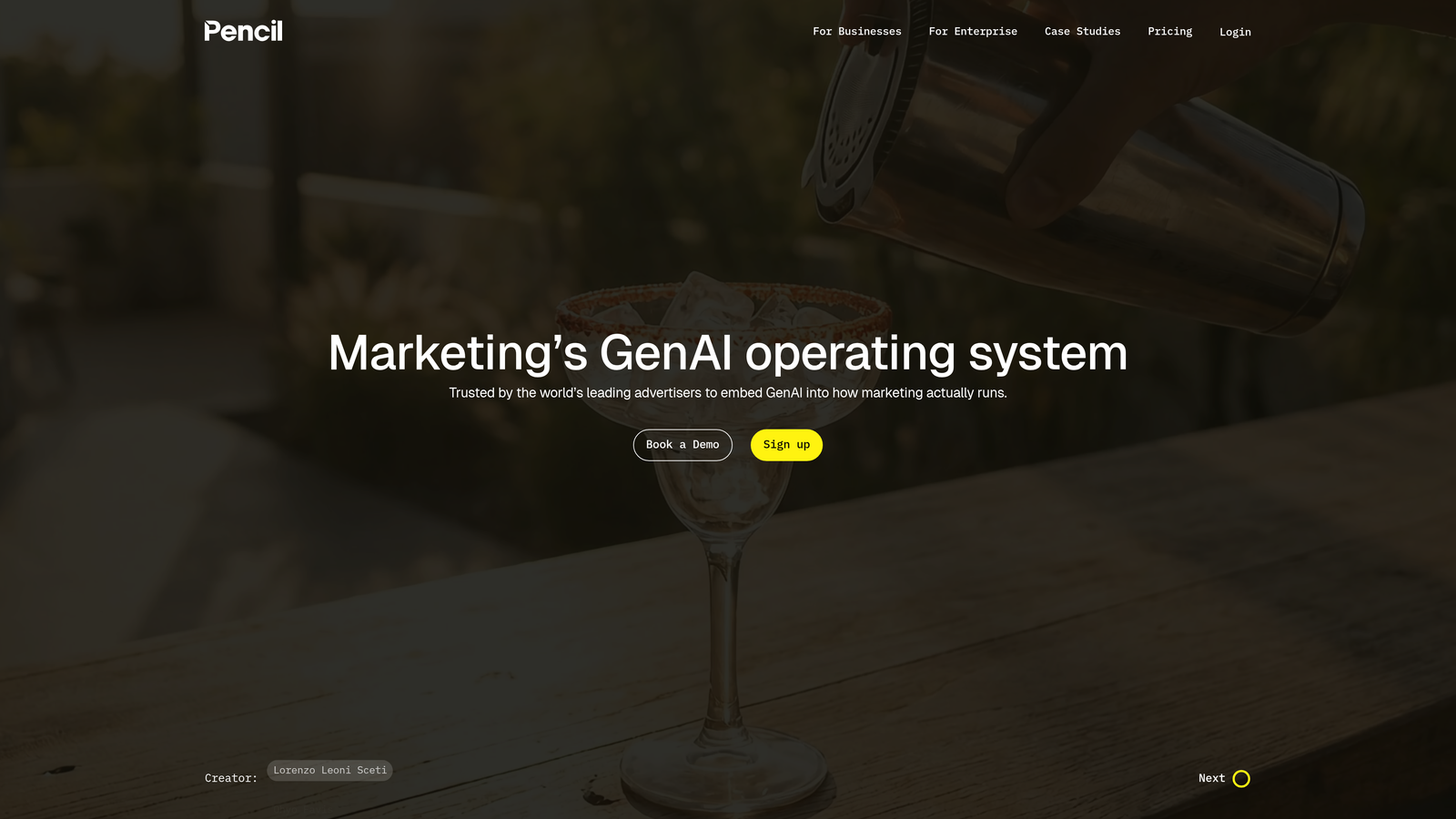 Screenshot of Pencil website