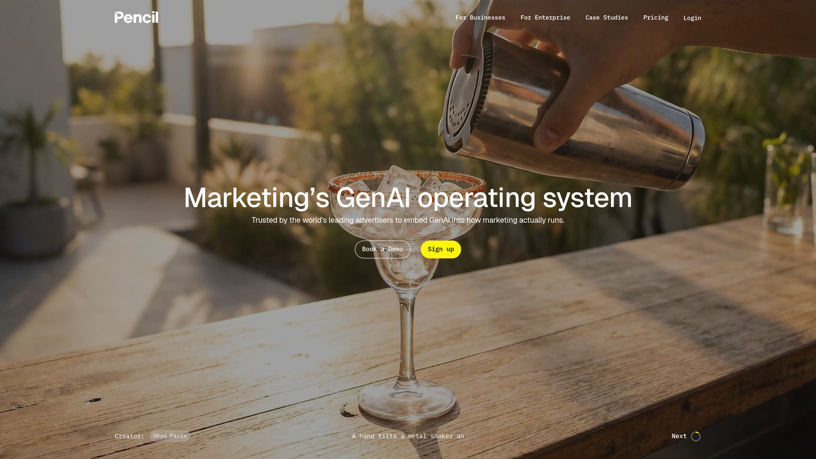 Screenshot of Pencil website