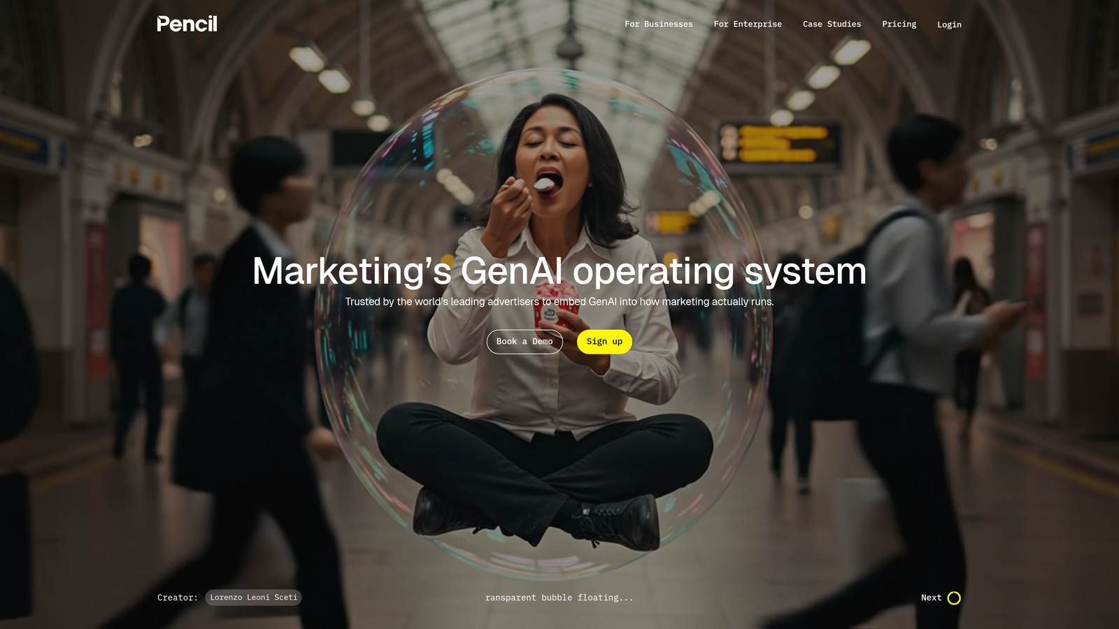 Screenshot of Pencil website