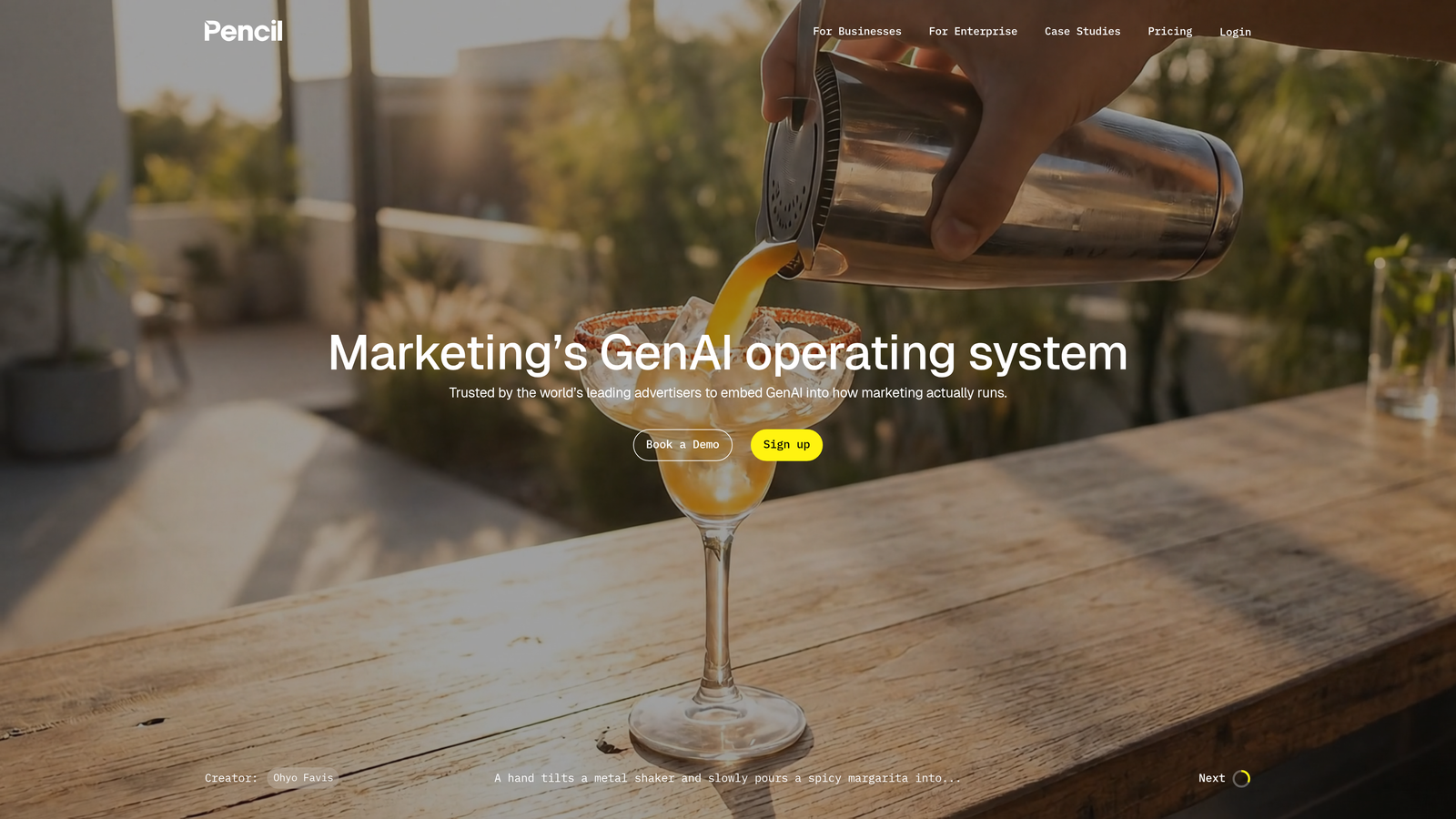 Screenshot of Pencil website