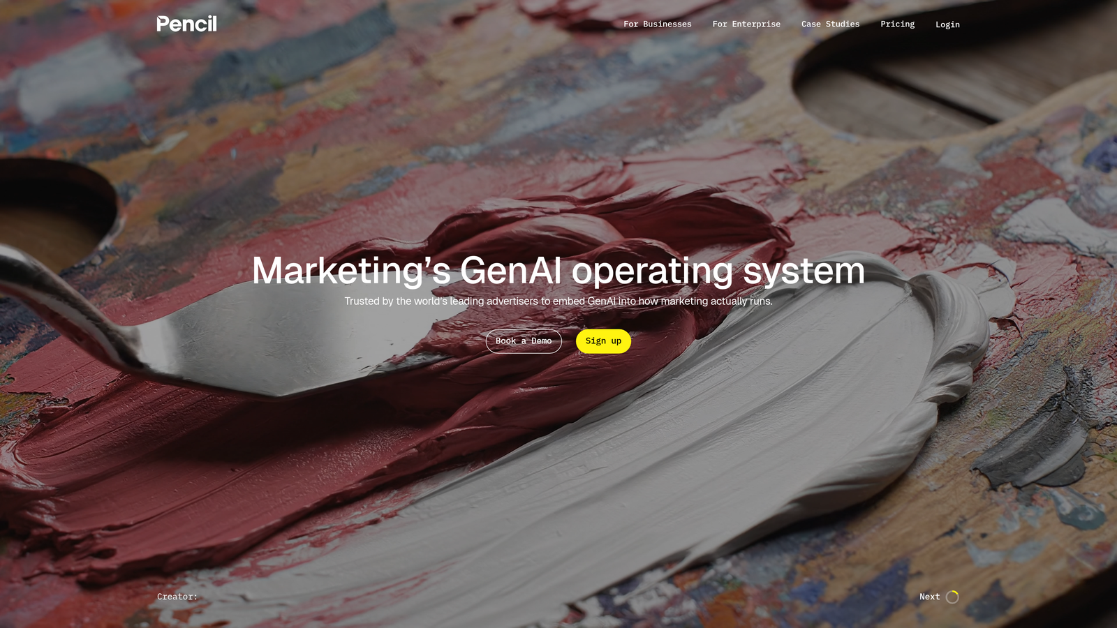 Screenshot of Pencil website