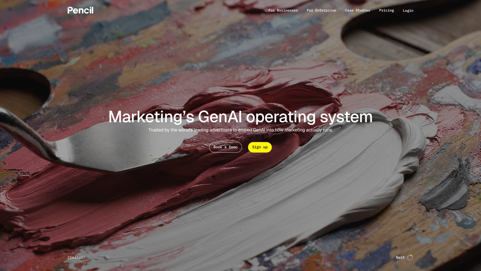 Screenshot of Pencil website