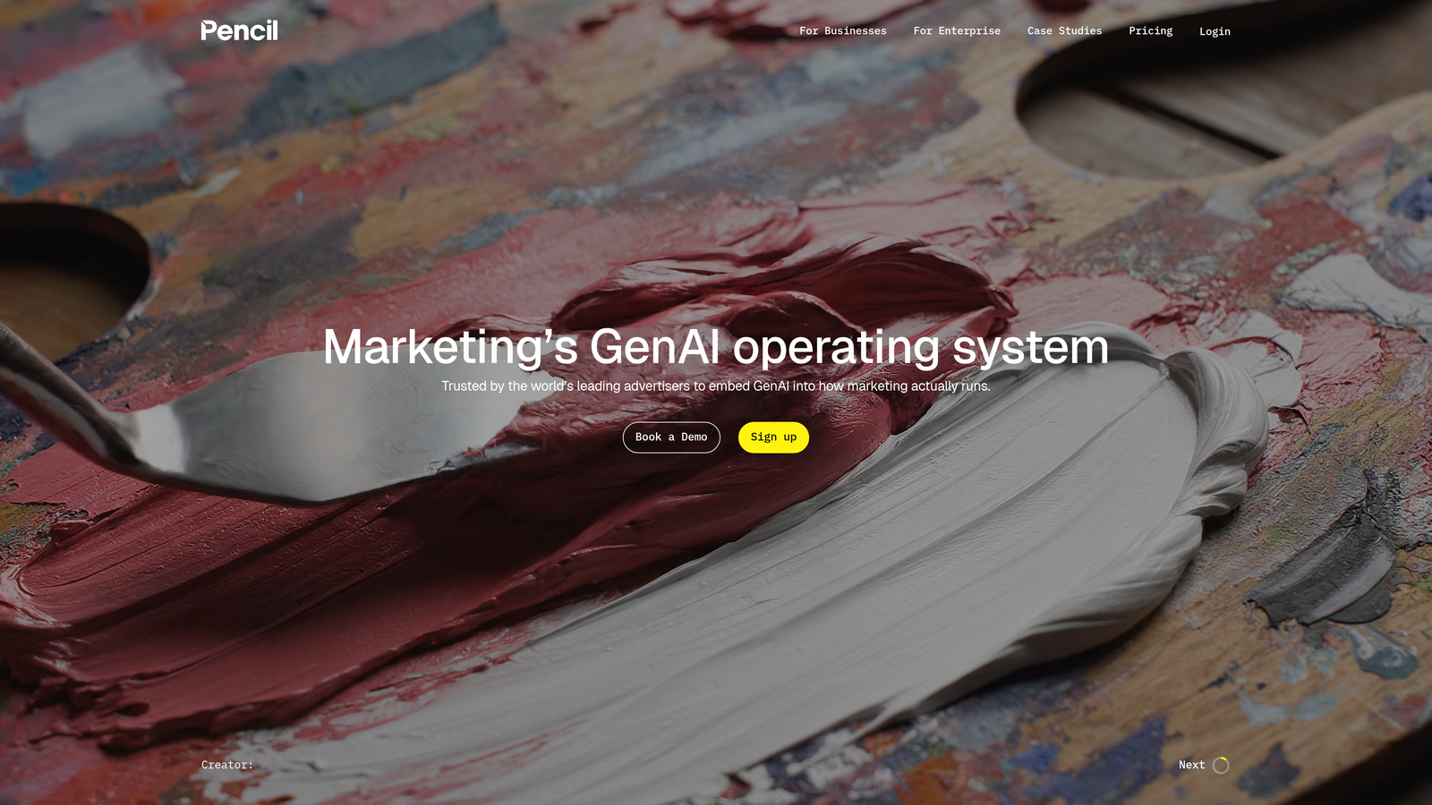 Screenshot of Pencil website