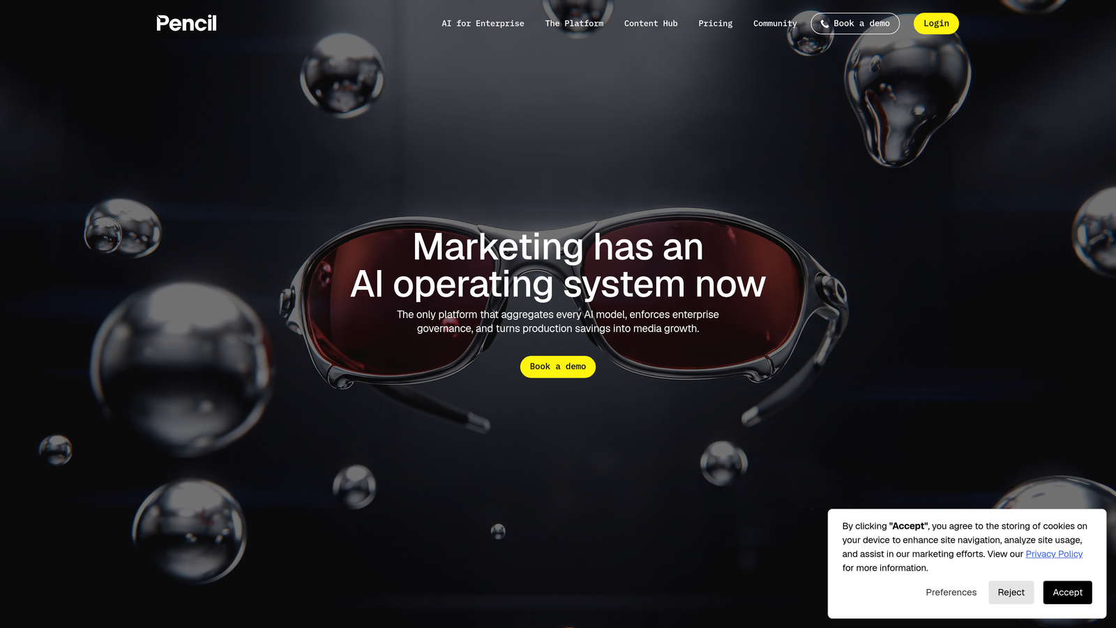Screenshot of Pencil website