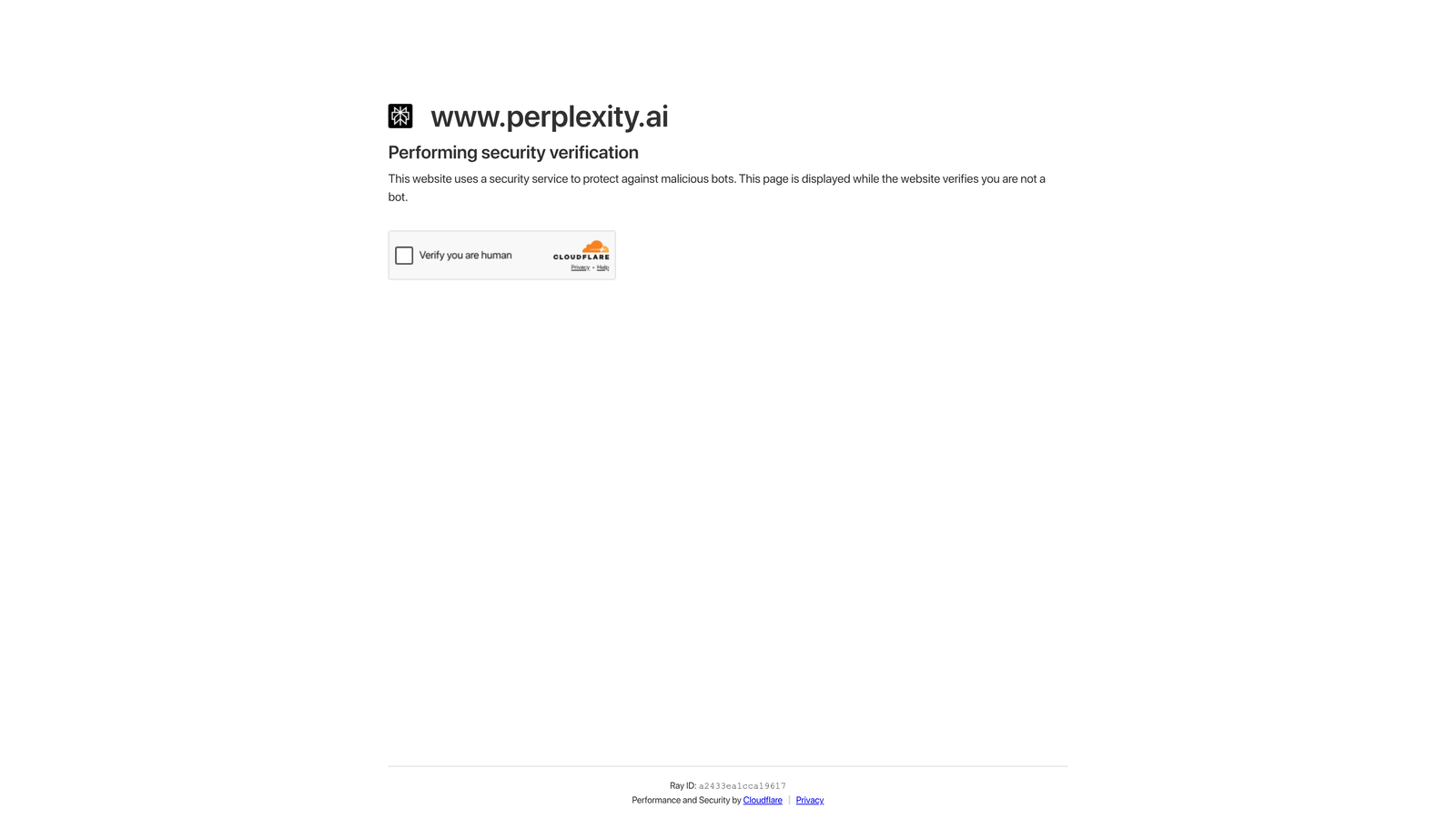 Screenshot of Perplexity AI website