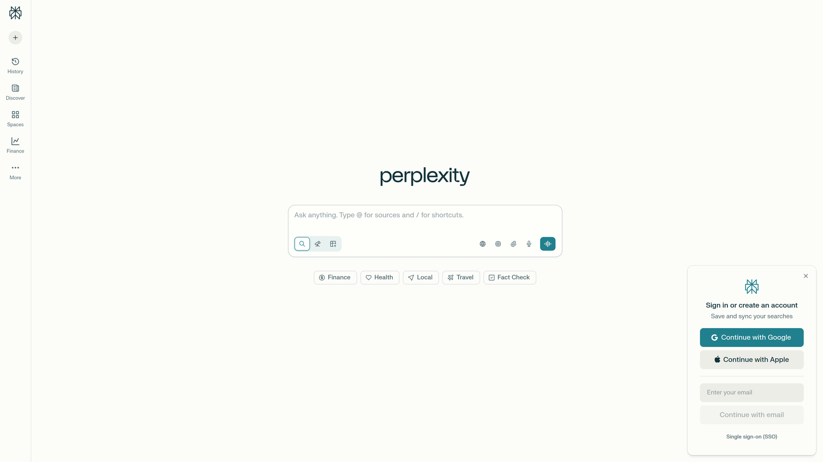 Screenshot of Perplexity Analytics website