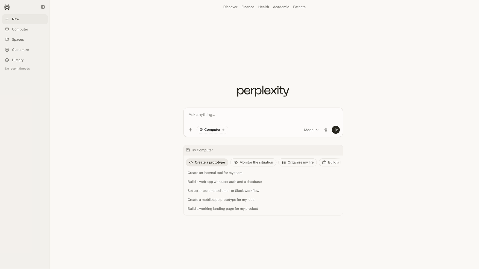 Screenshot of Perplexity Brand Insights website