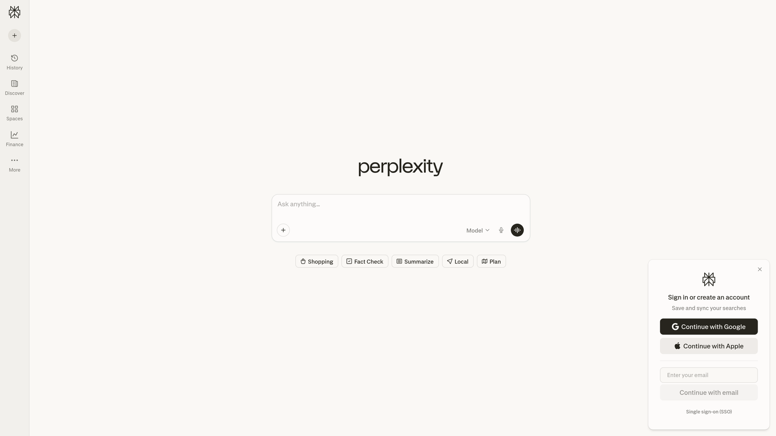 Screenshot of Perplexity Pages website