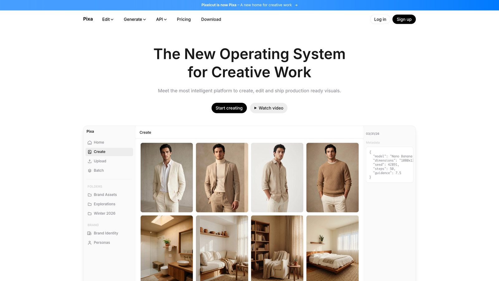 Screenshot of Pixelcut website