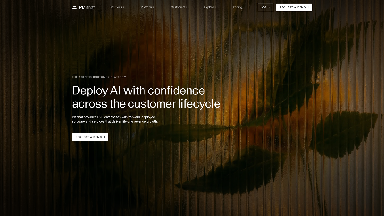 Screenshot of Planhat website