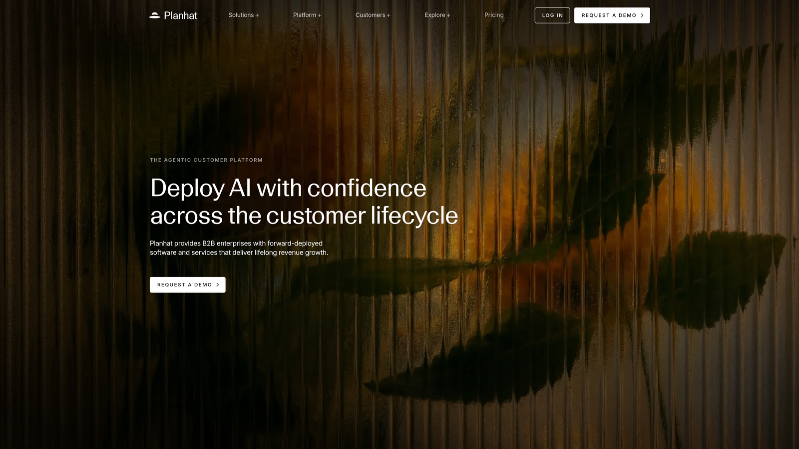 Screenshot of Planhat website