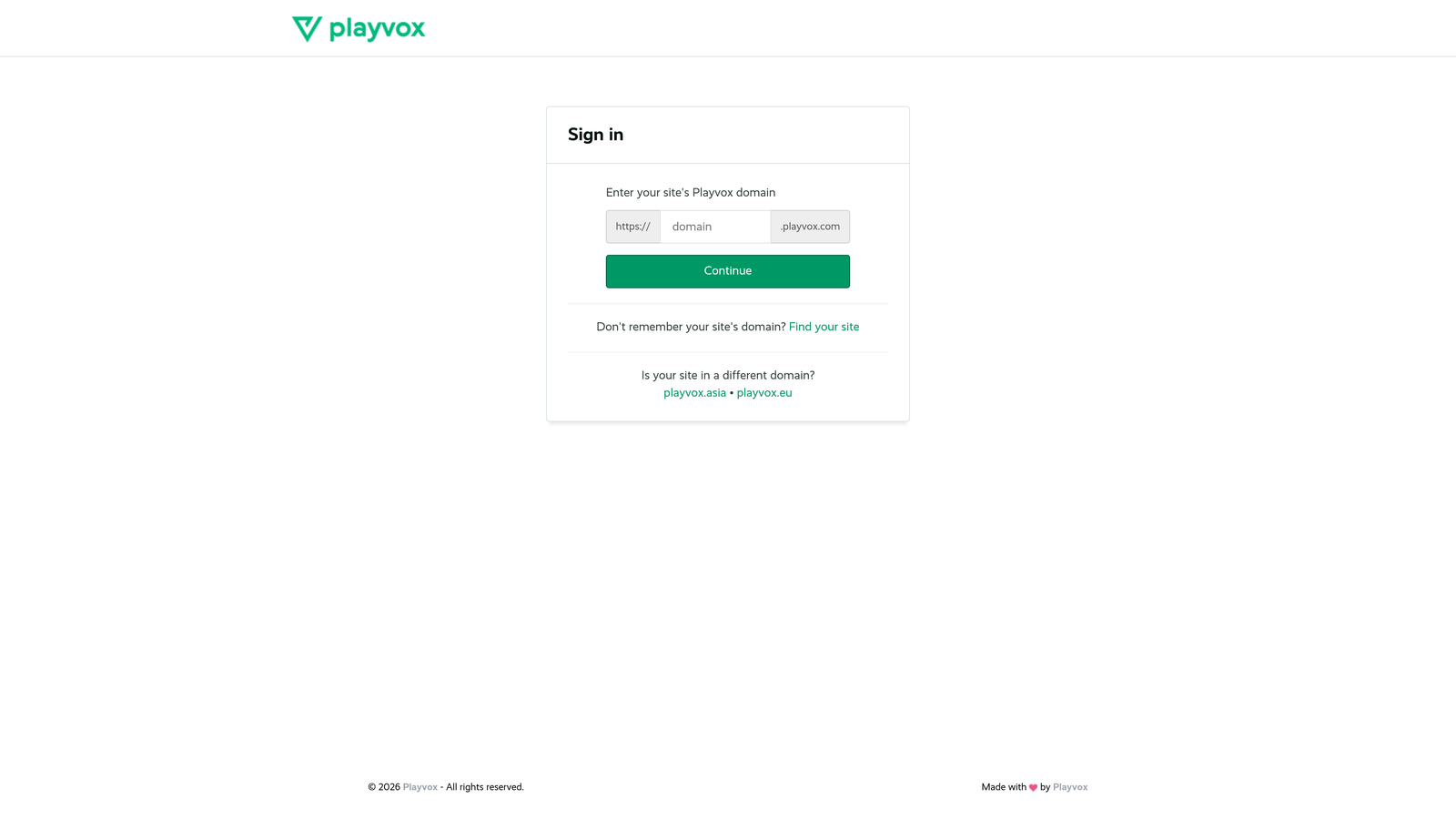 Screenshot of Playvox website