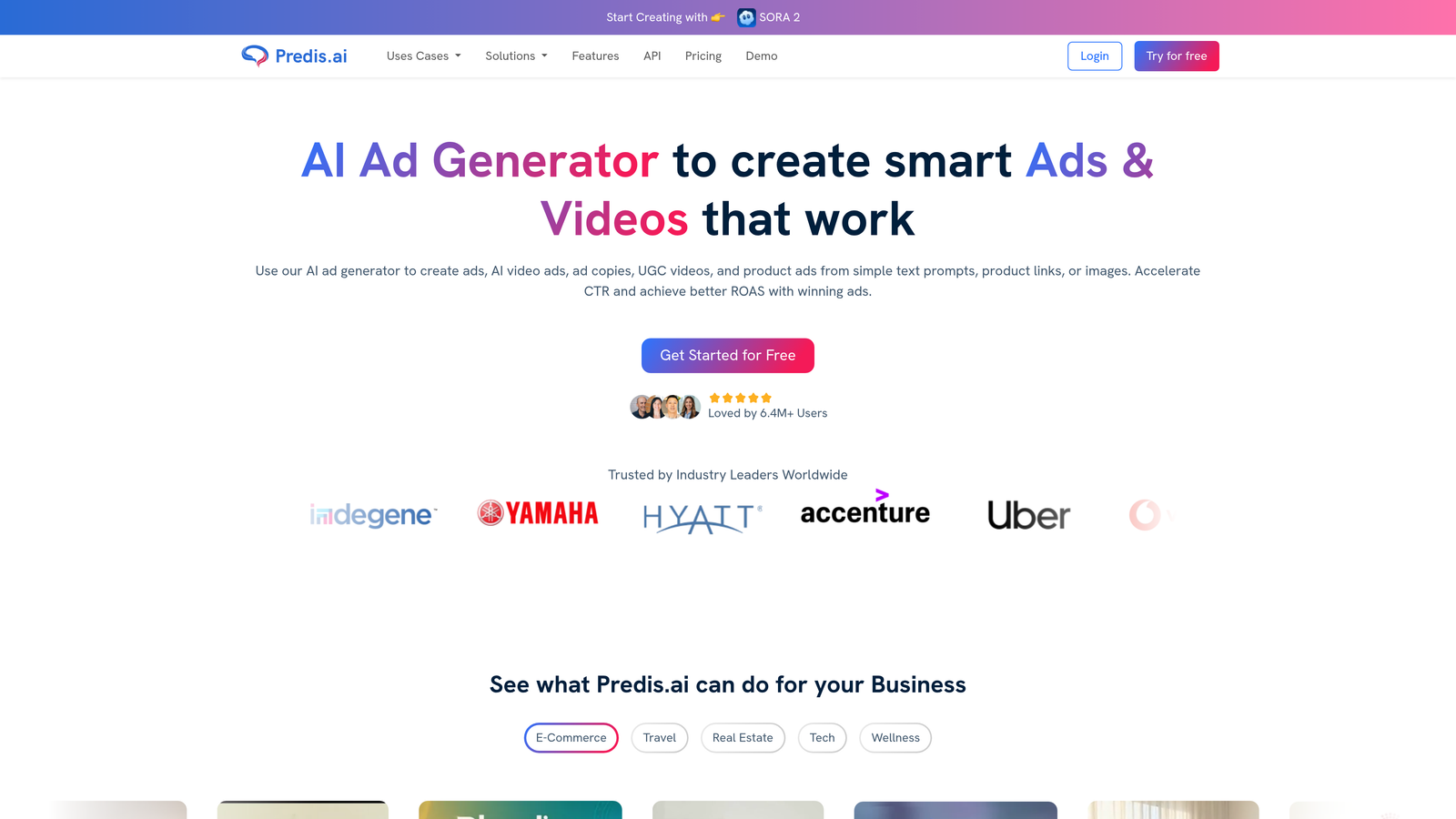 Screenshot of Predis.ai website