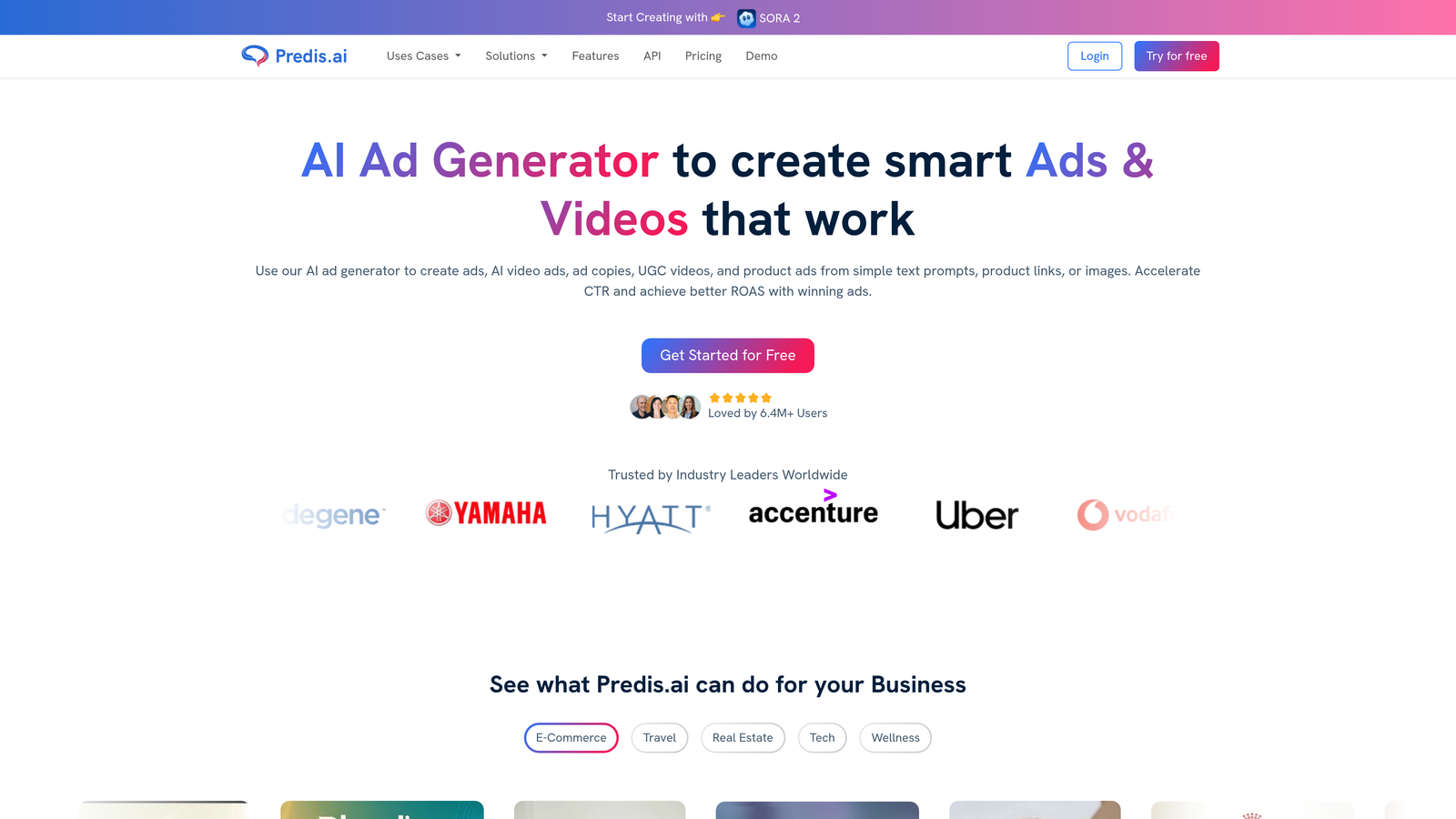 Screenshot of Predis.ai website