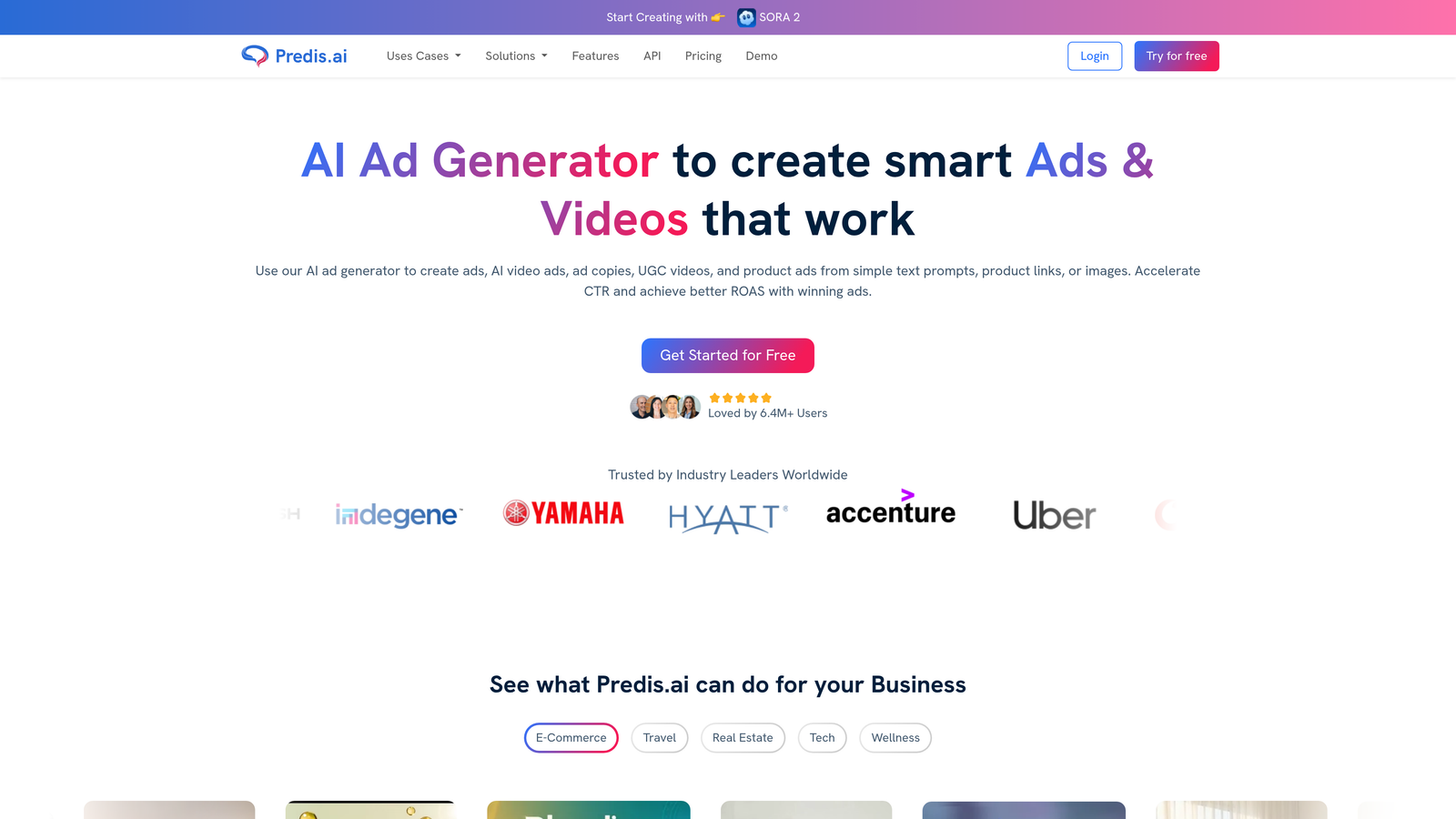 Screenshot of Predis.ai website