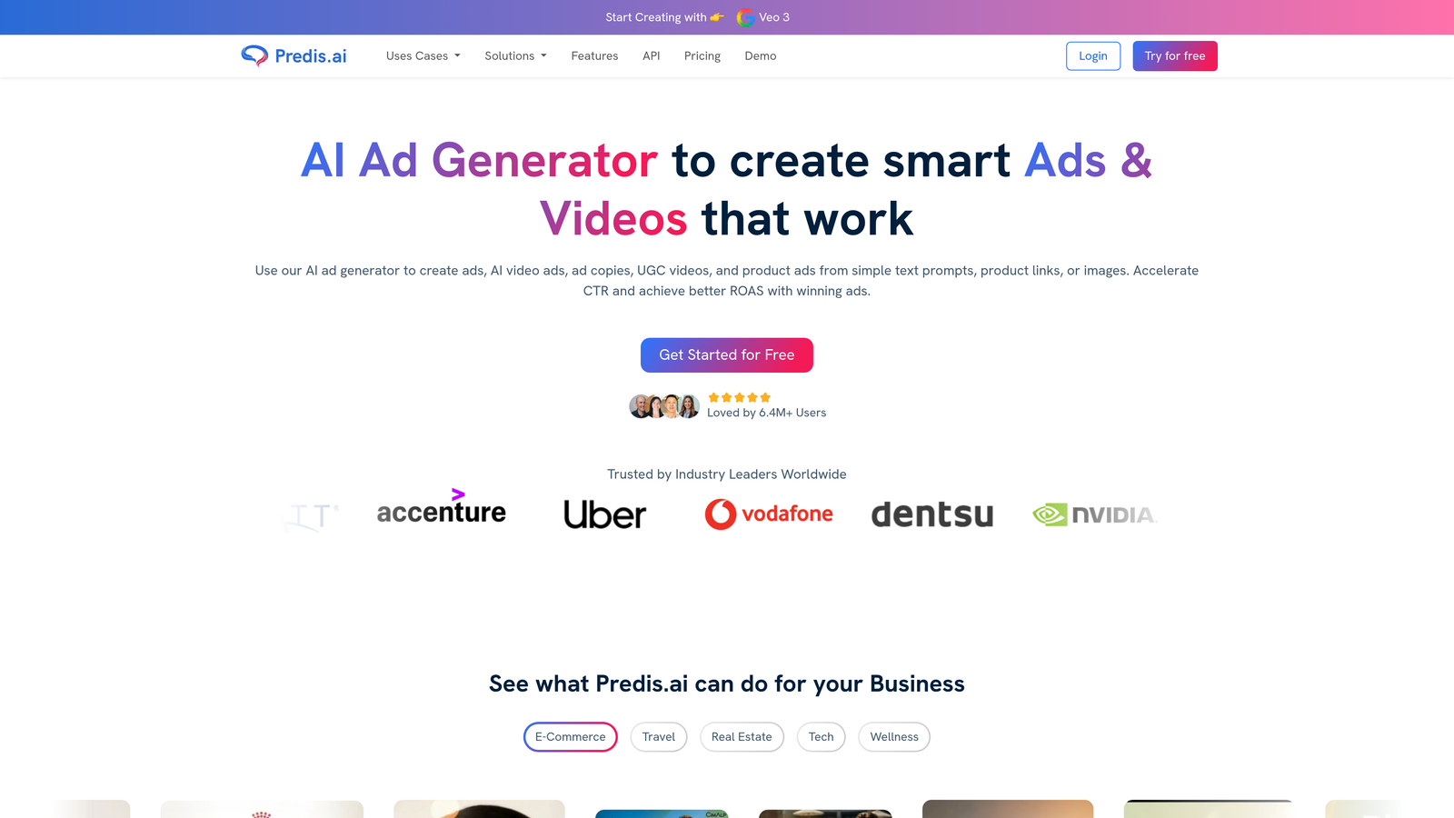 Screenshot of Predis.ai website