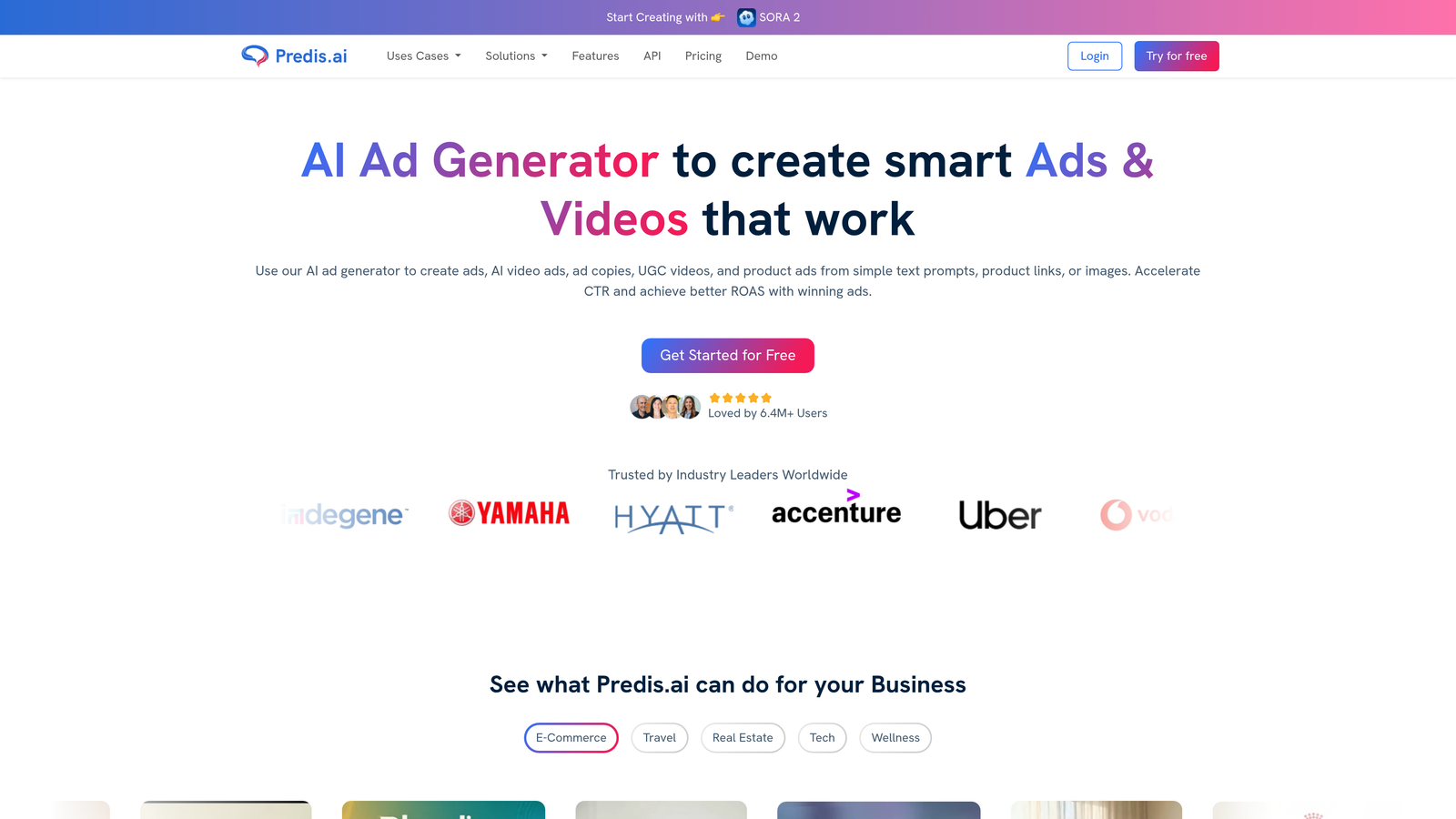 Screenshot of Predis.ai website