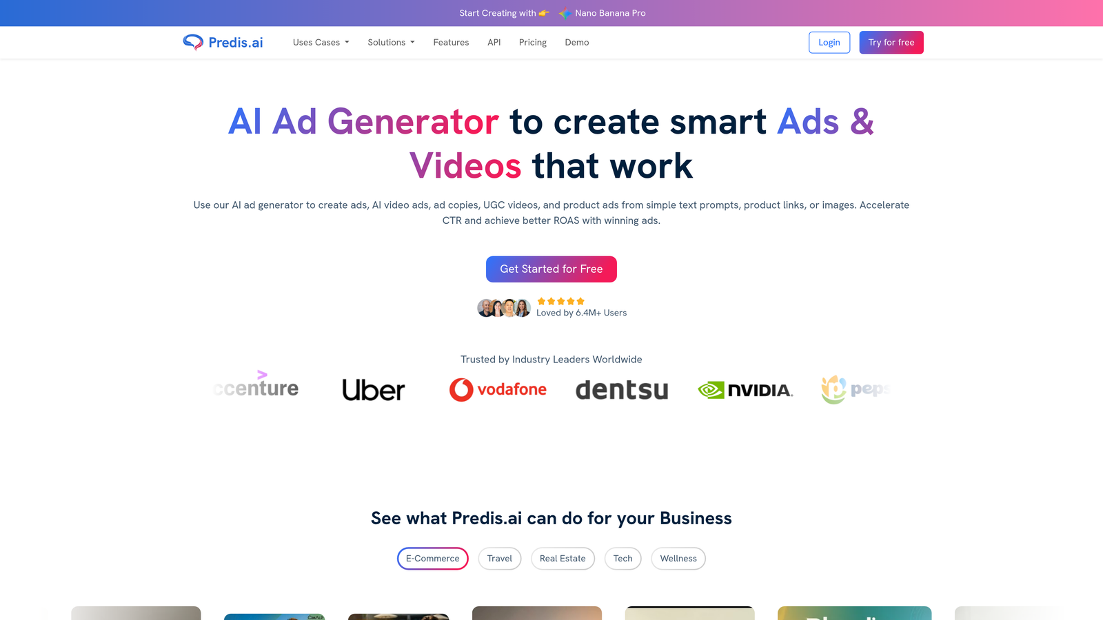Screenshot of Predis.ai website