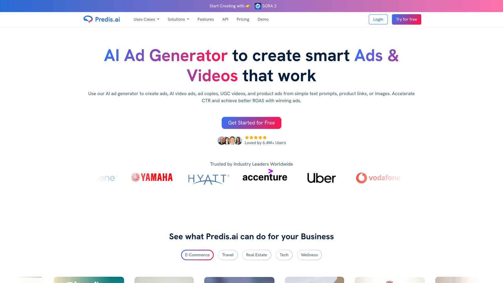 Screenshot of Predis.ai website
