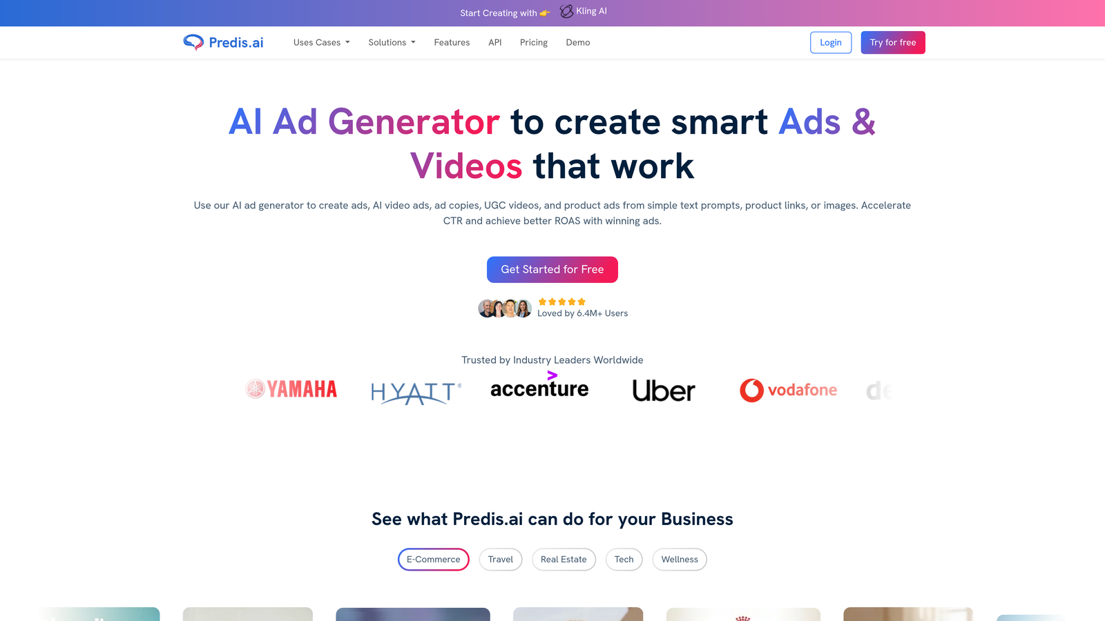 Screenshot of Predis.ai website