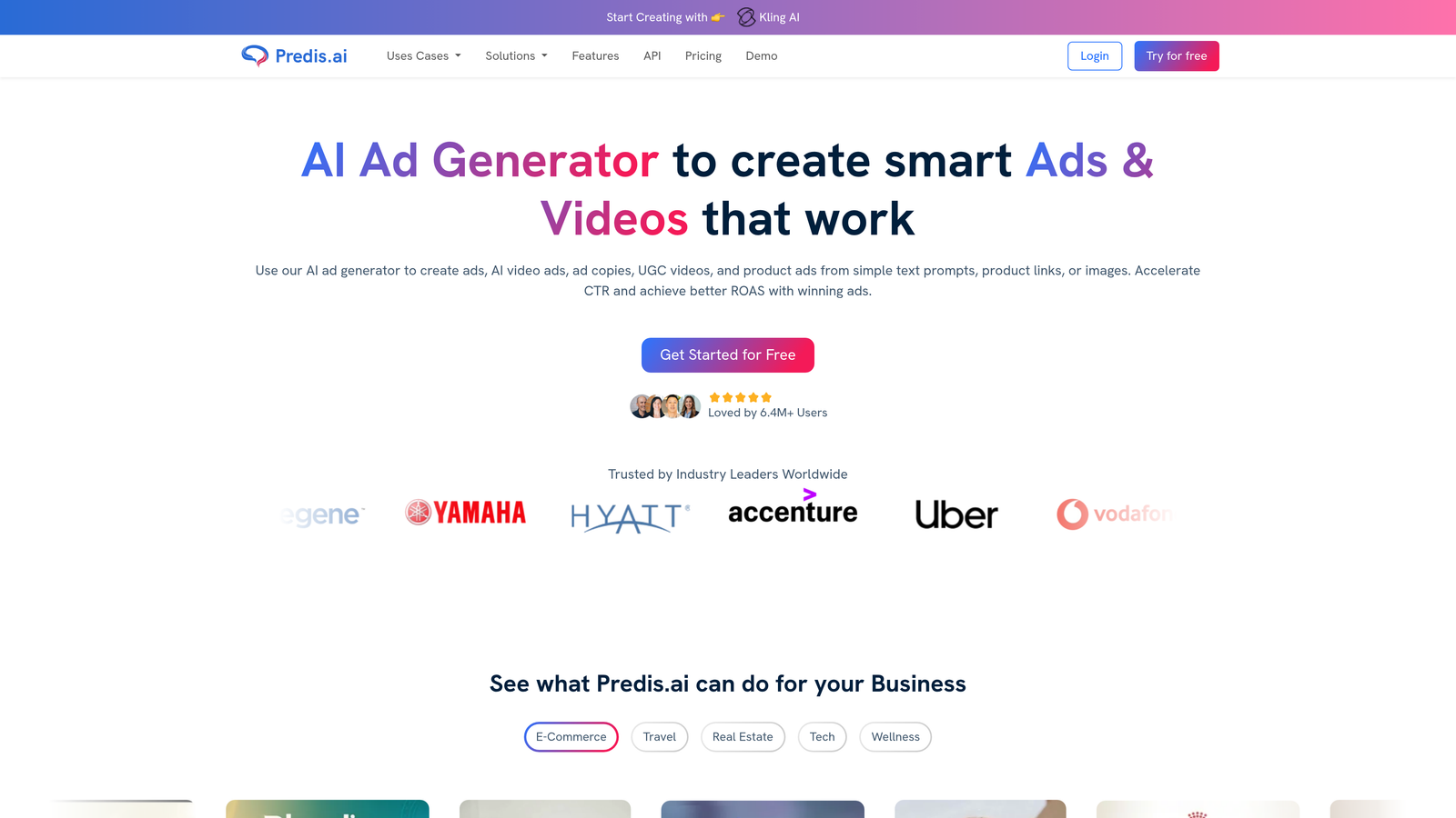 Screenshot of Predis.ai website
