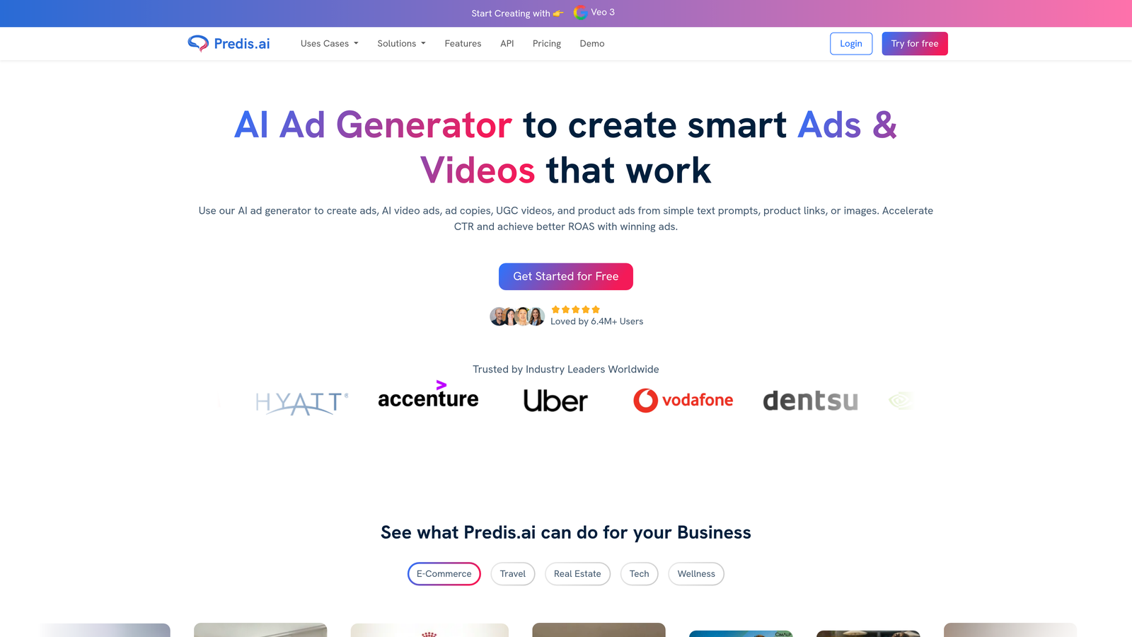 Screenshot of Predis.ai website