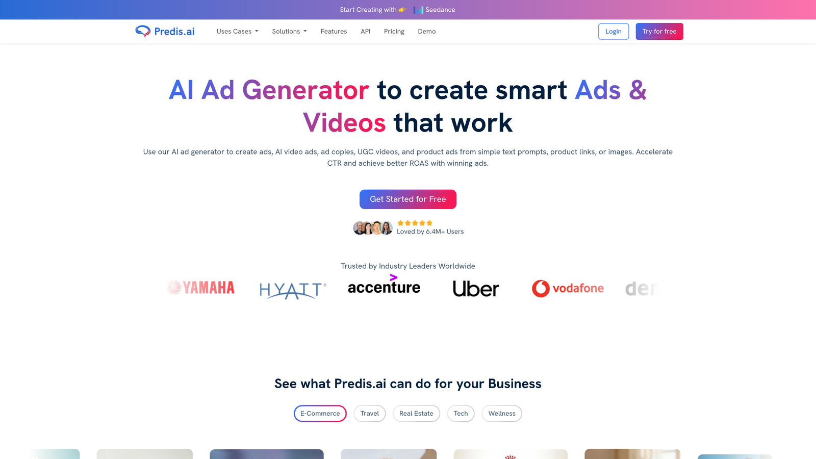 Screenshot of Predis.ai website