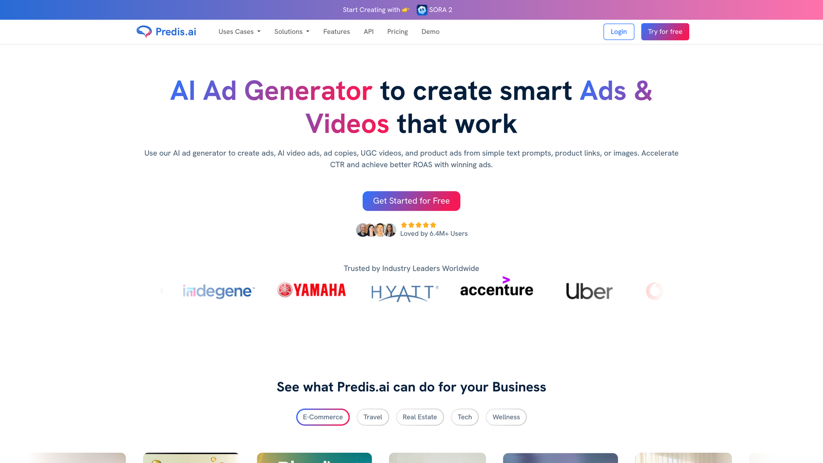 Screenshot of Predis.ai website
