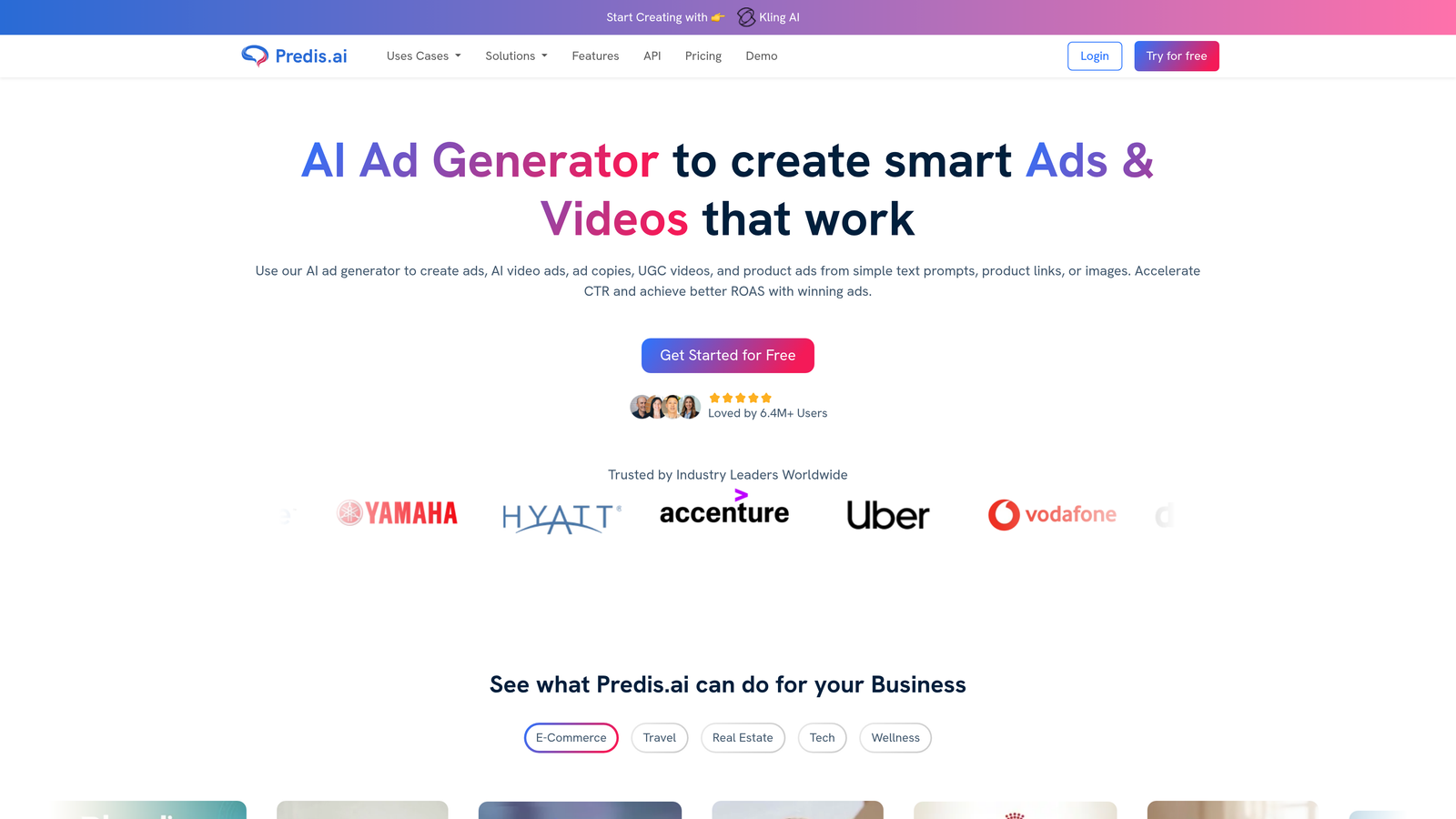 Screenshot of Predis.ai website