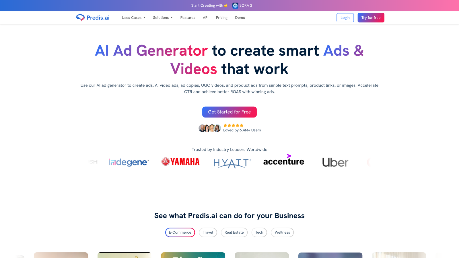 Screenshot of Predis.ai website