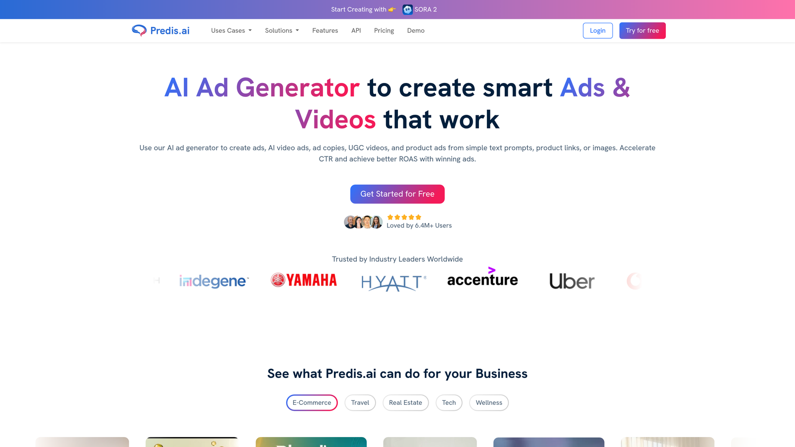 Screenshot of Predis.ai website