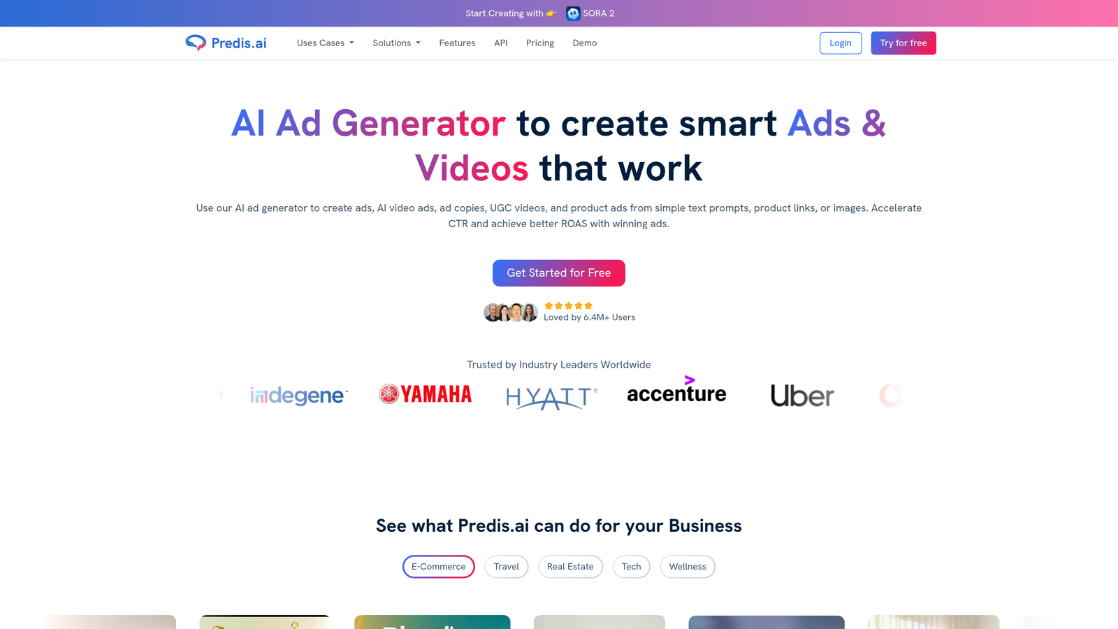 Screenshot of Predis.ai website