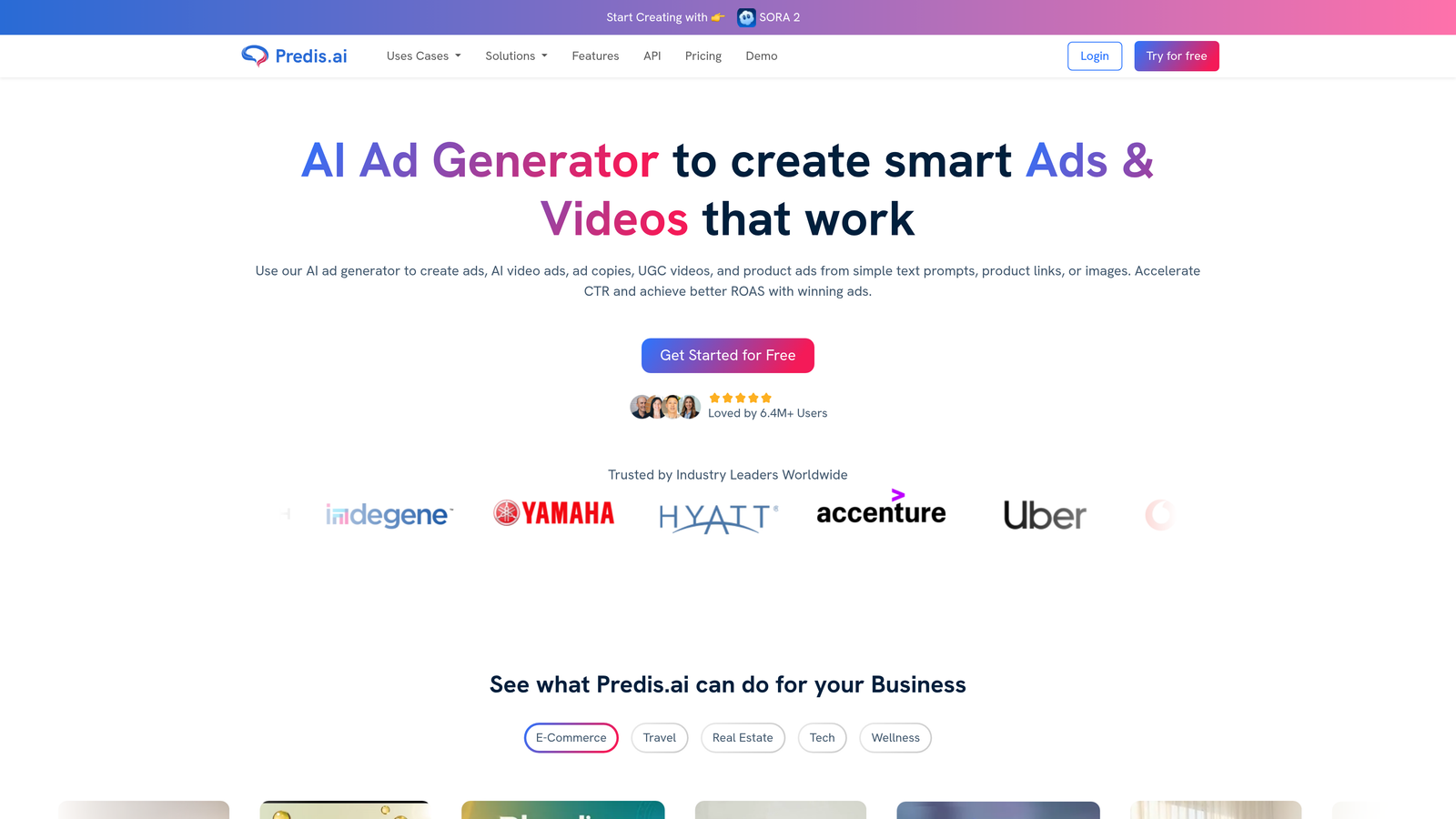 Screenshot of Predis.ai website