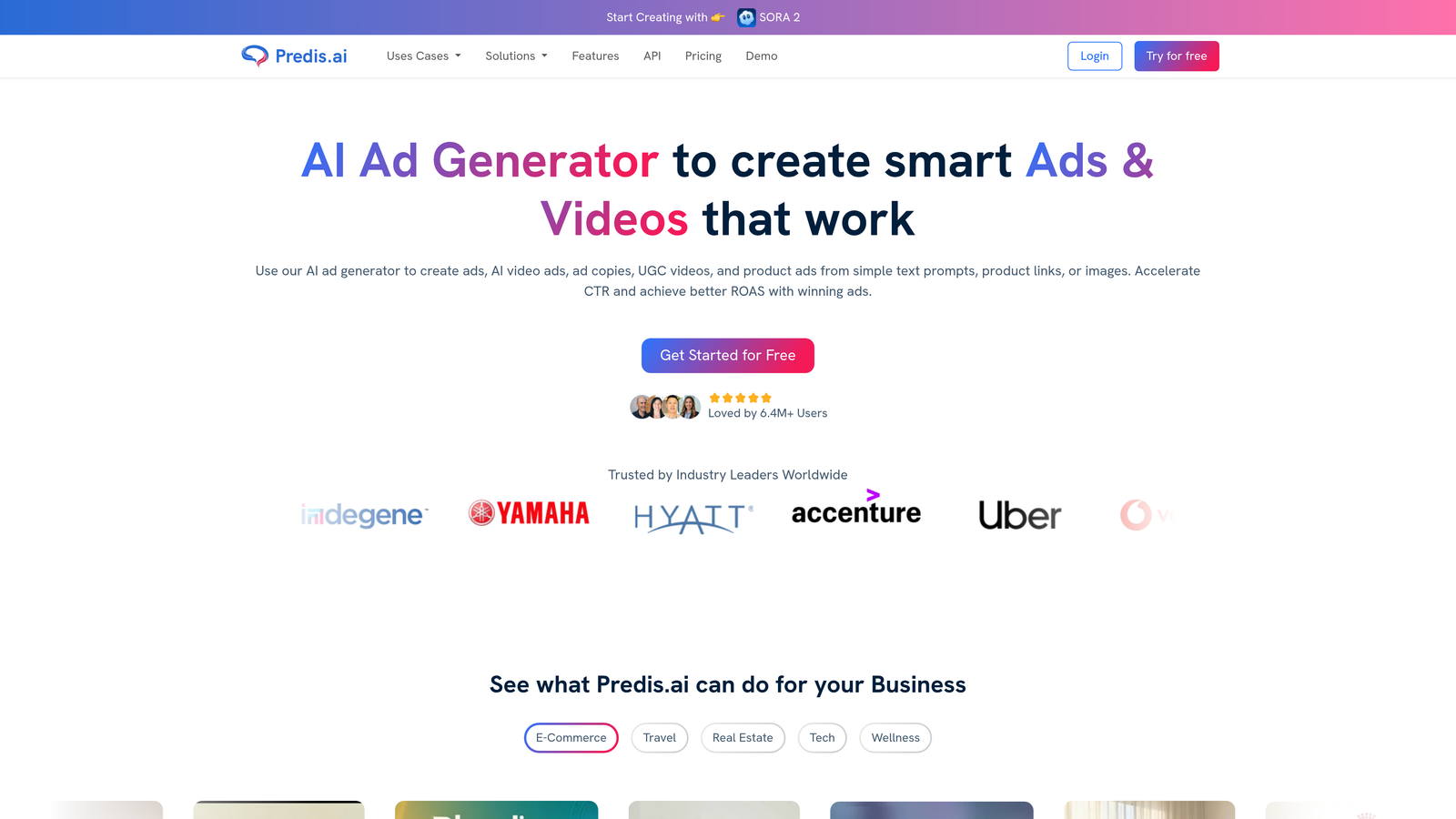 Screenshot of Predis.ai website