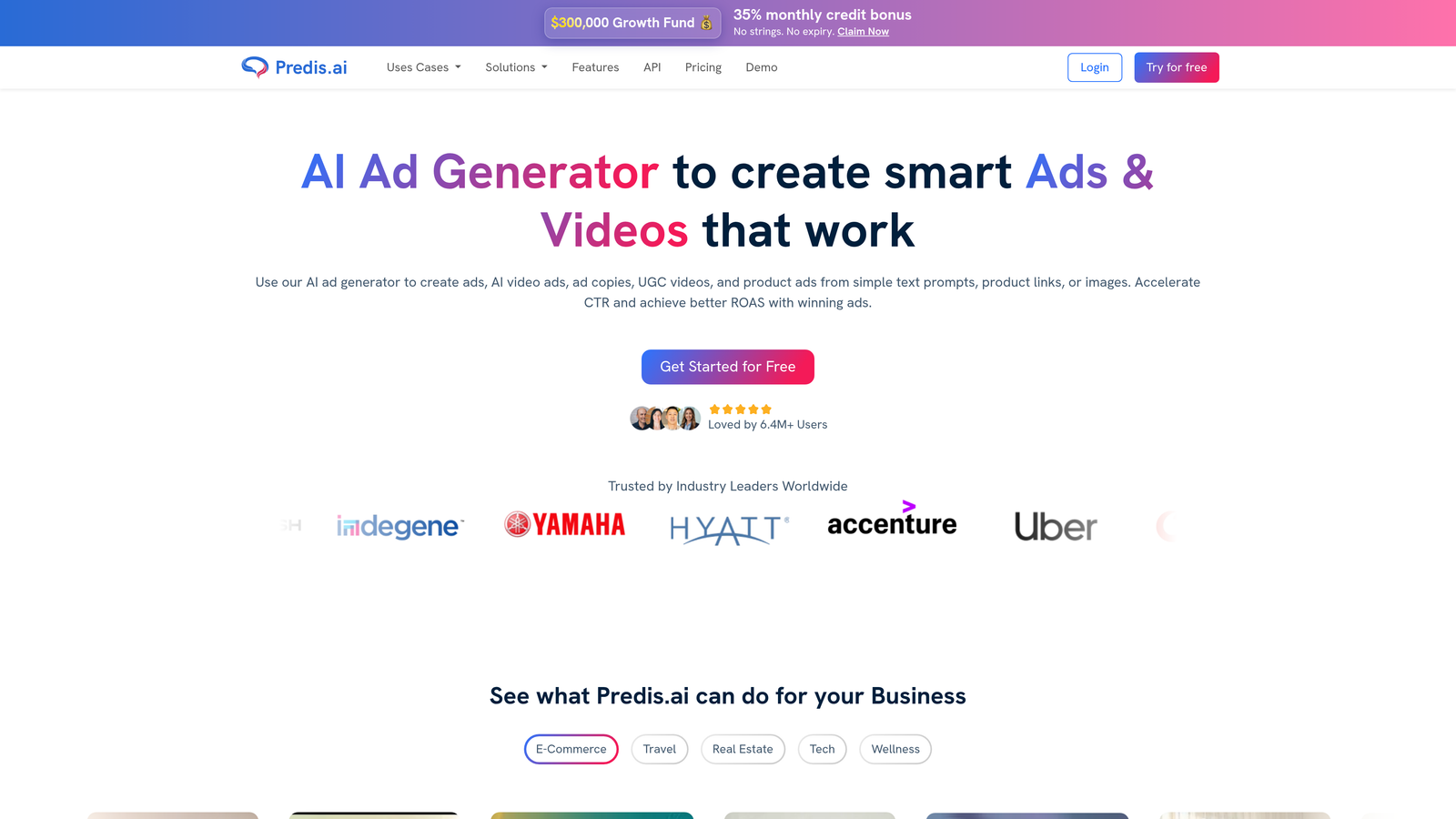 Screenshot of Predis.ai website