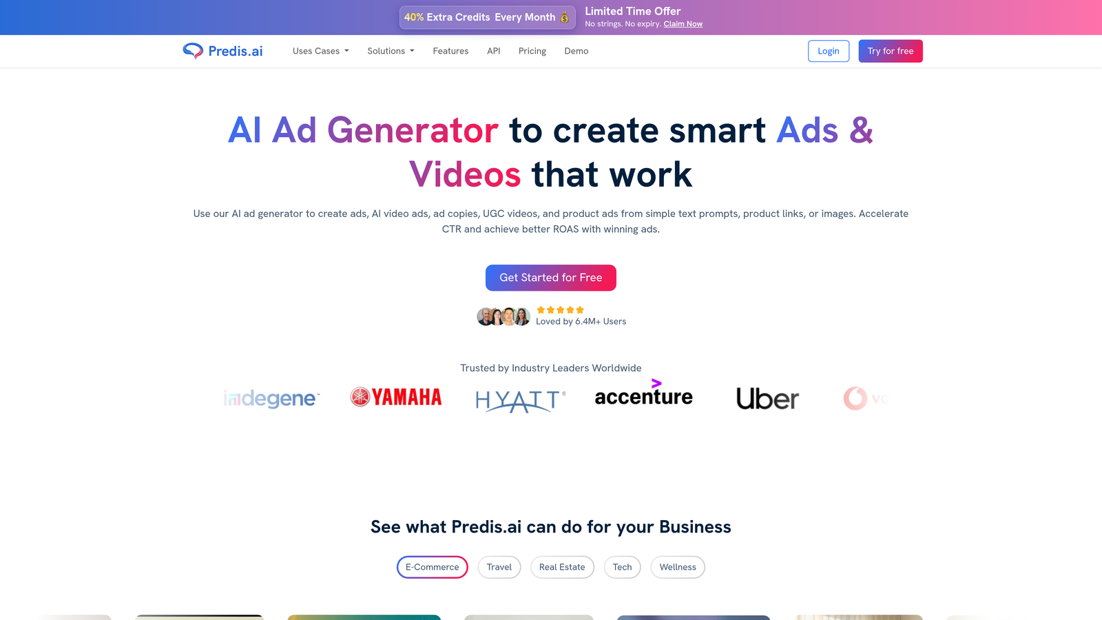 Screenshot of Predis.ai website