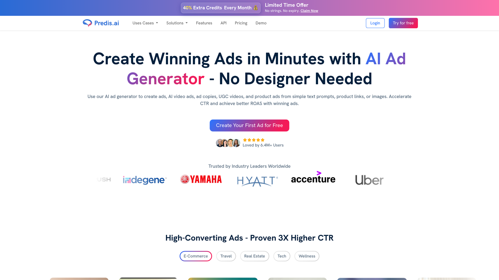 Screenshot of Predis.ai website