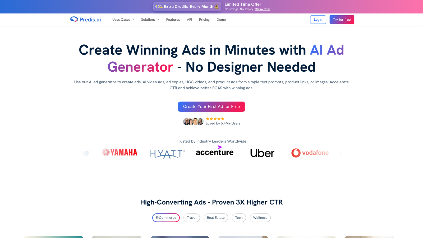 Screenshot of Predis.ai website