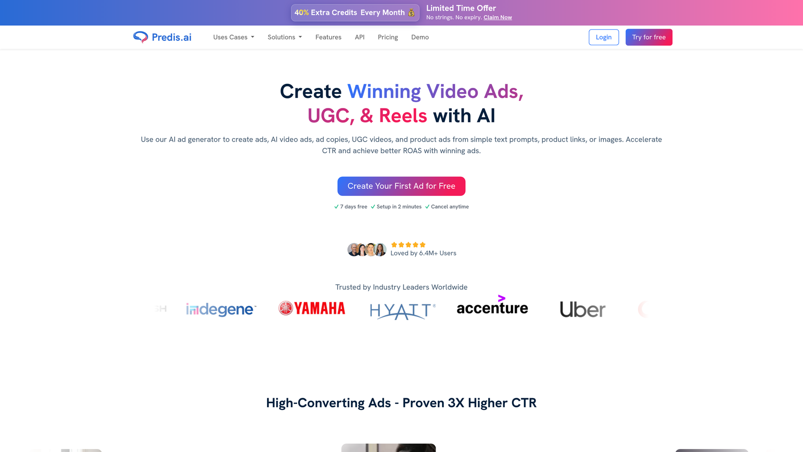 Screenshot of Predis.ai website