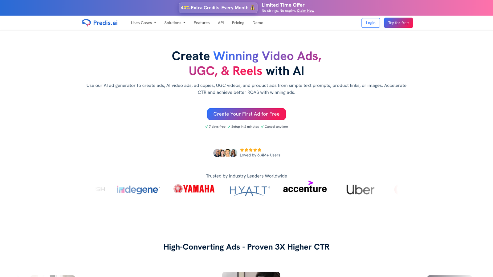 Screenshot of Predis.ai website