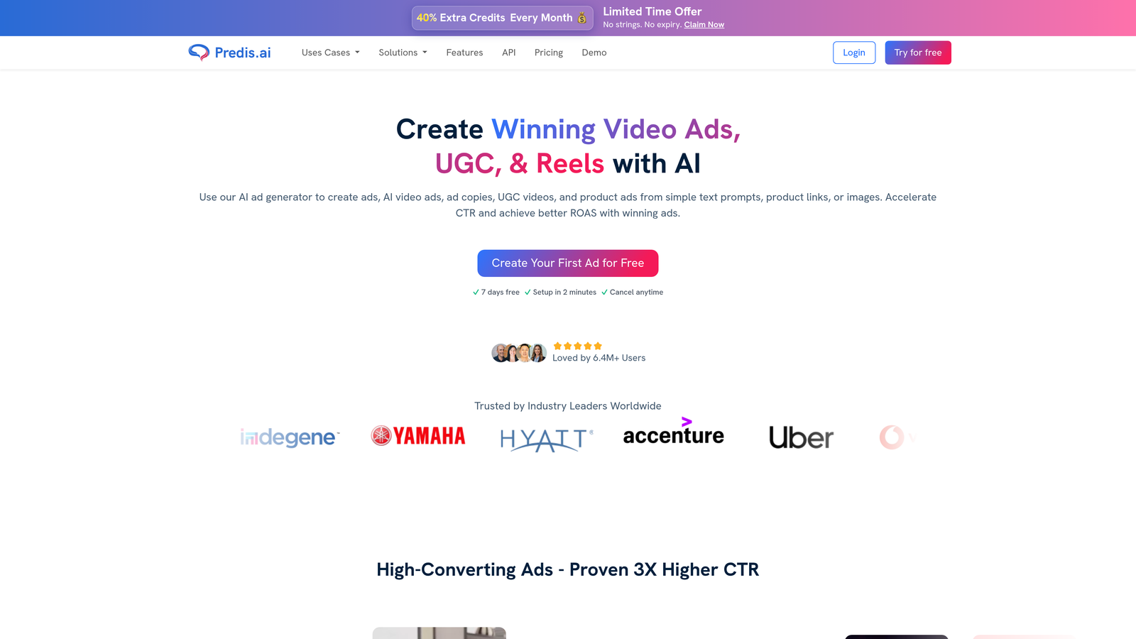 Screenshot of Predis.ai website