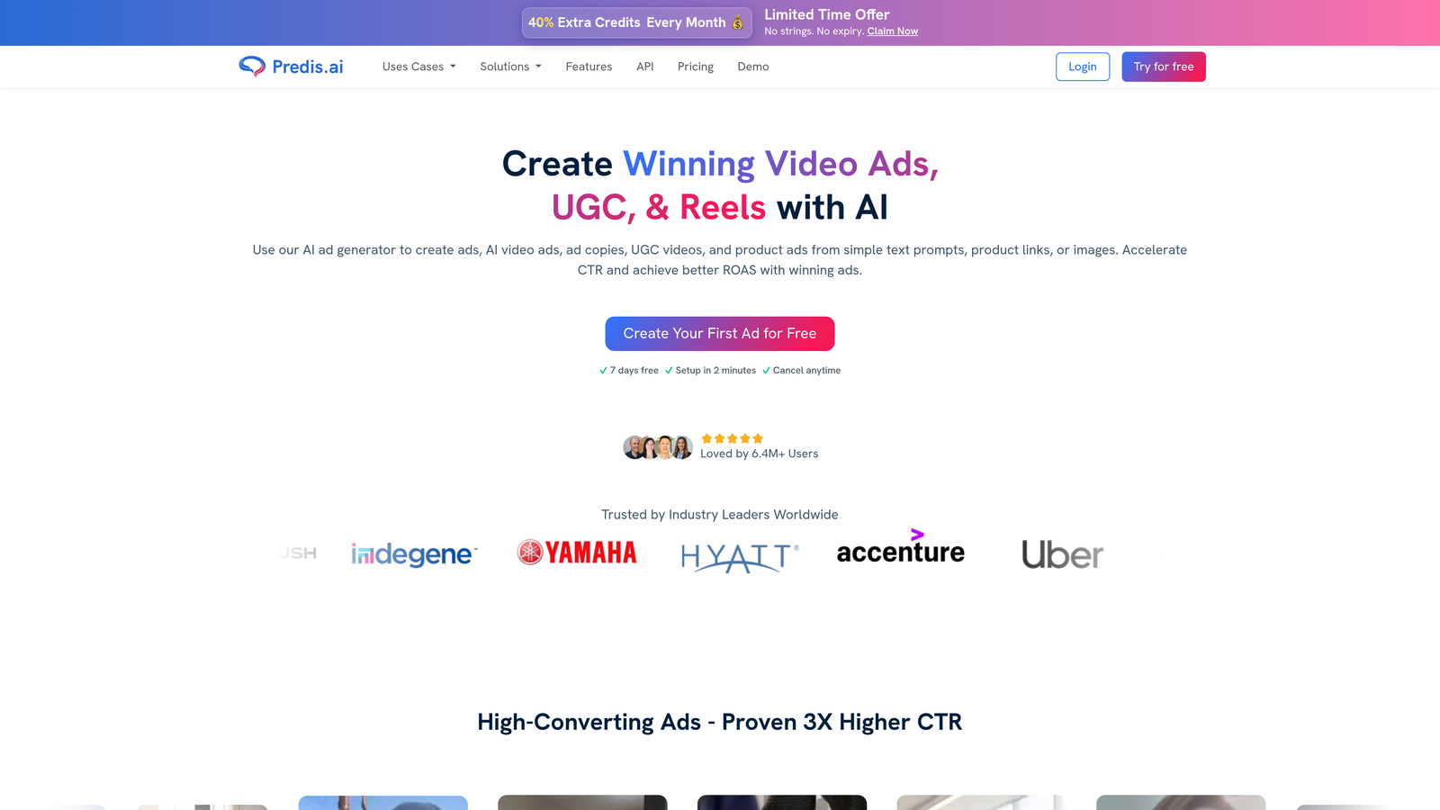 Screenshot of Predis.ai website