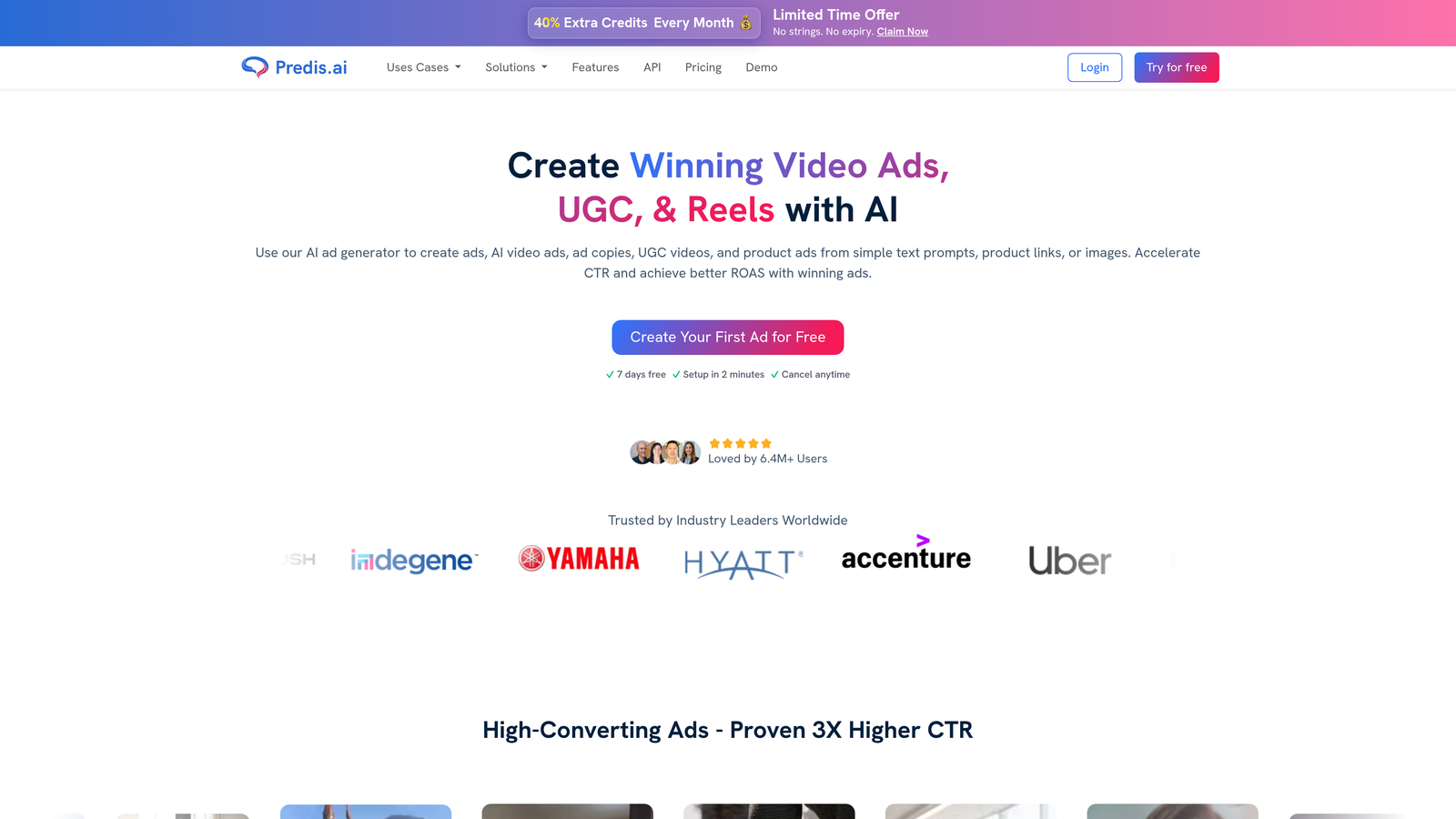 Screenshot of Predis.ai website
