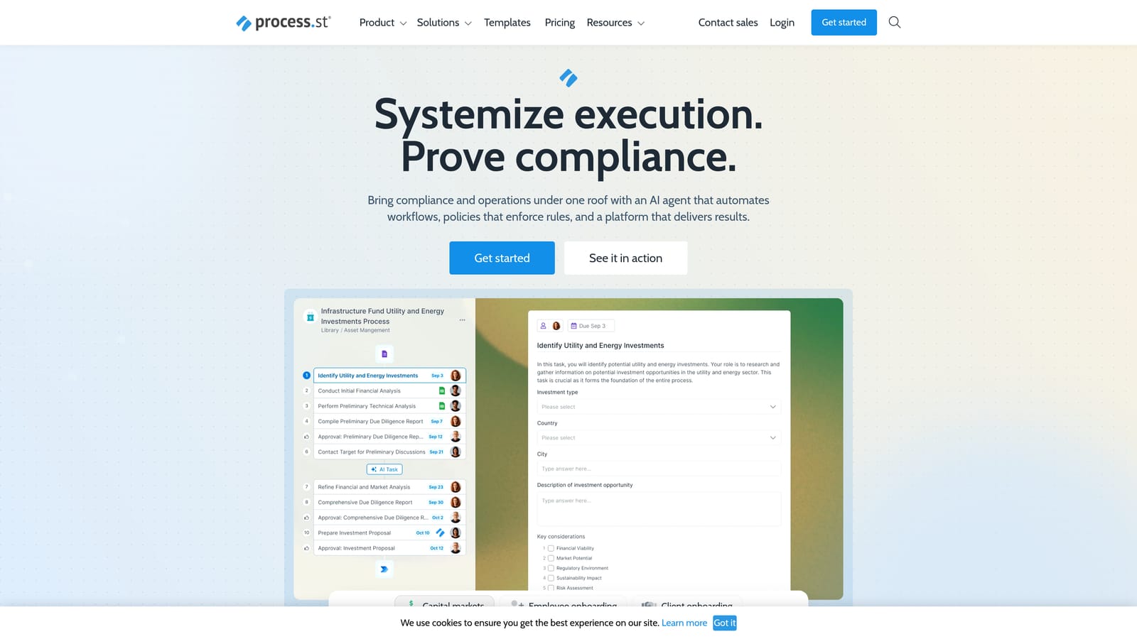 Screenshot of Process Street website