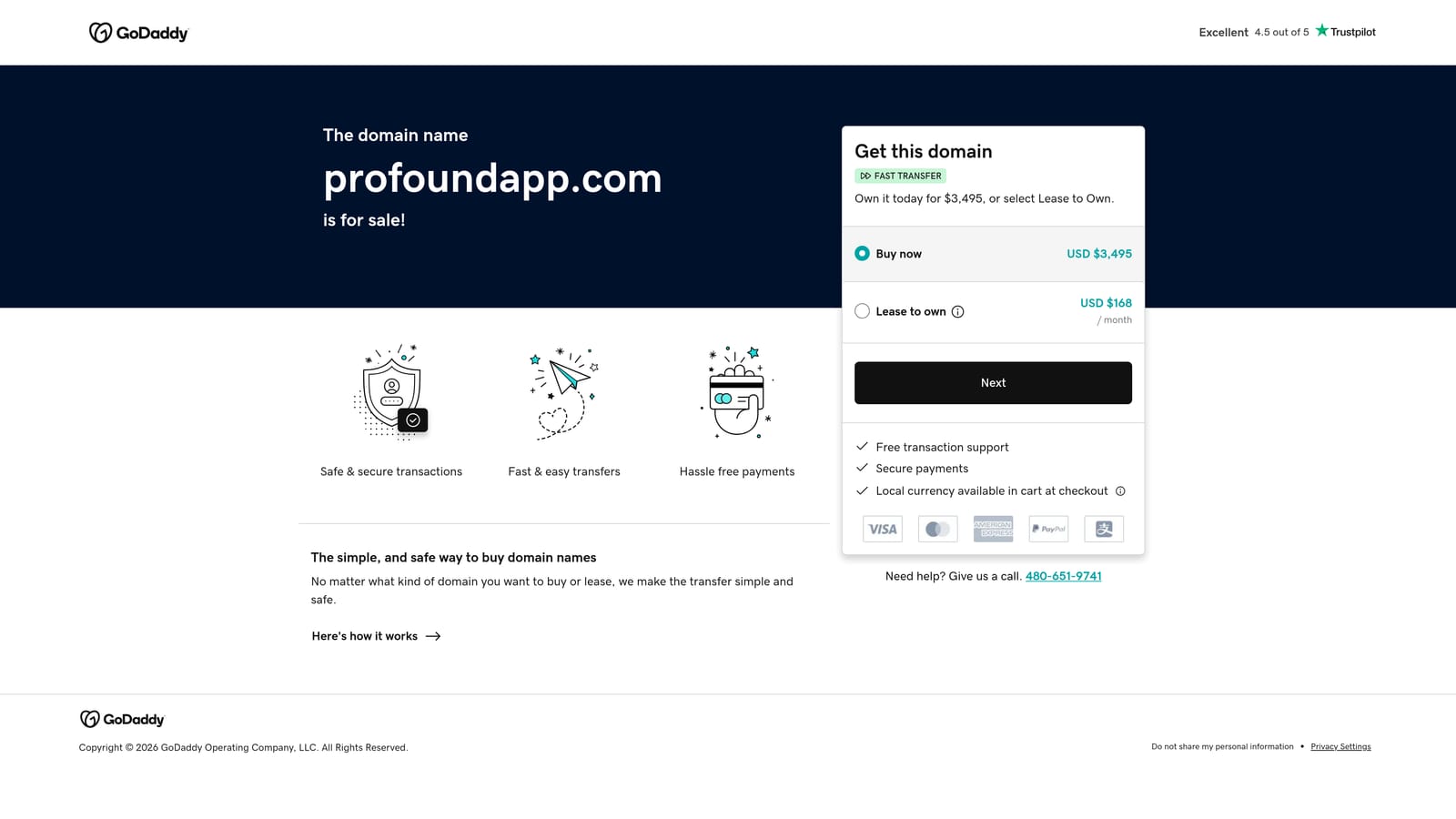 Screenshot of Profound website