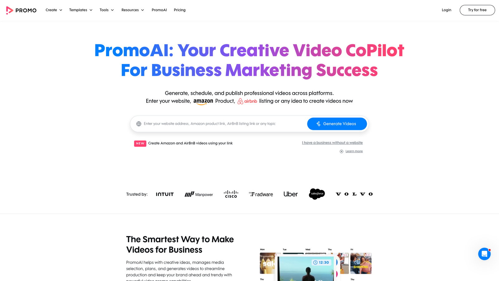 Screenshot of Promo.com website