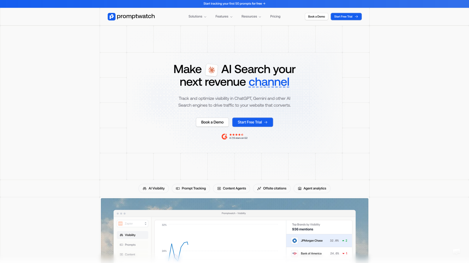 Screenshot of Promptwatch website