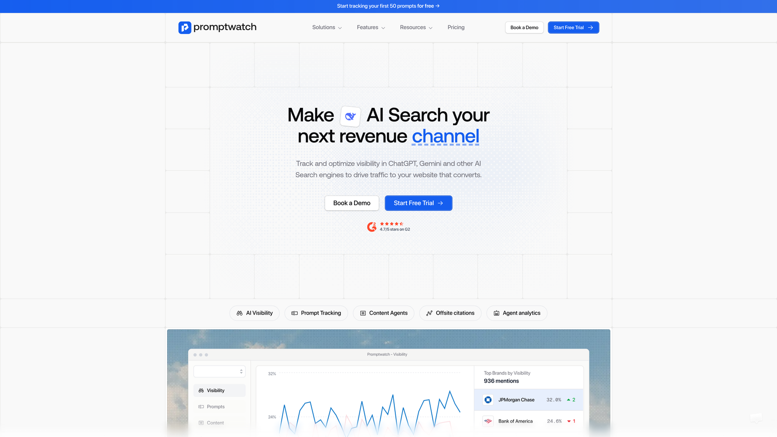 Screenshot of Promptwatch website