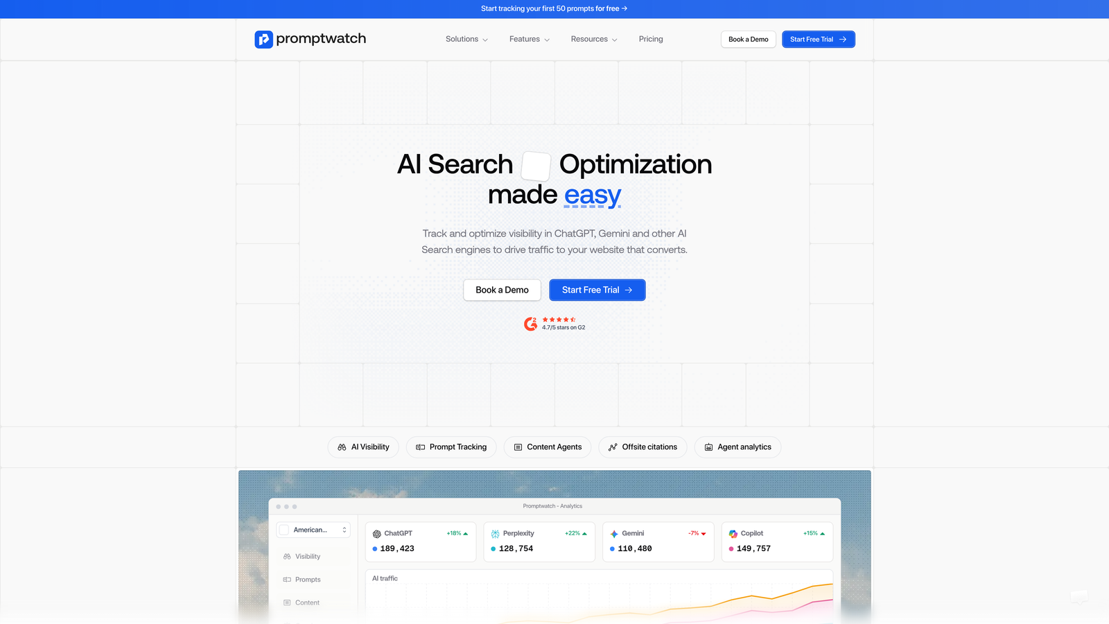 Screenshot of Promptwatch website