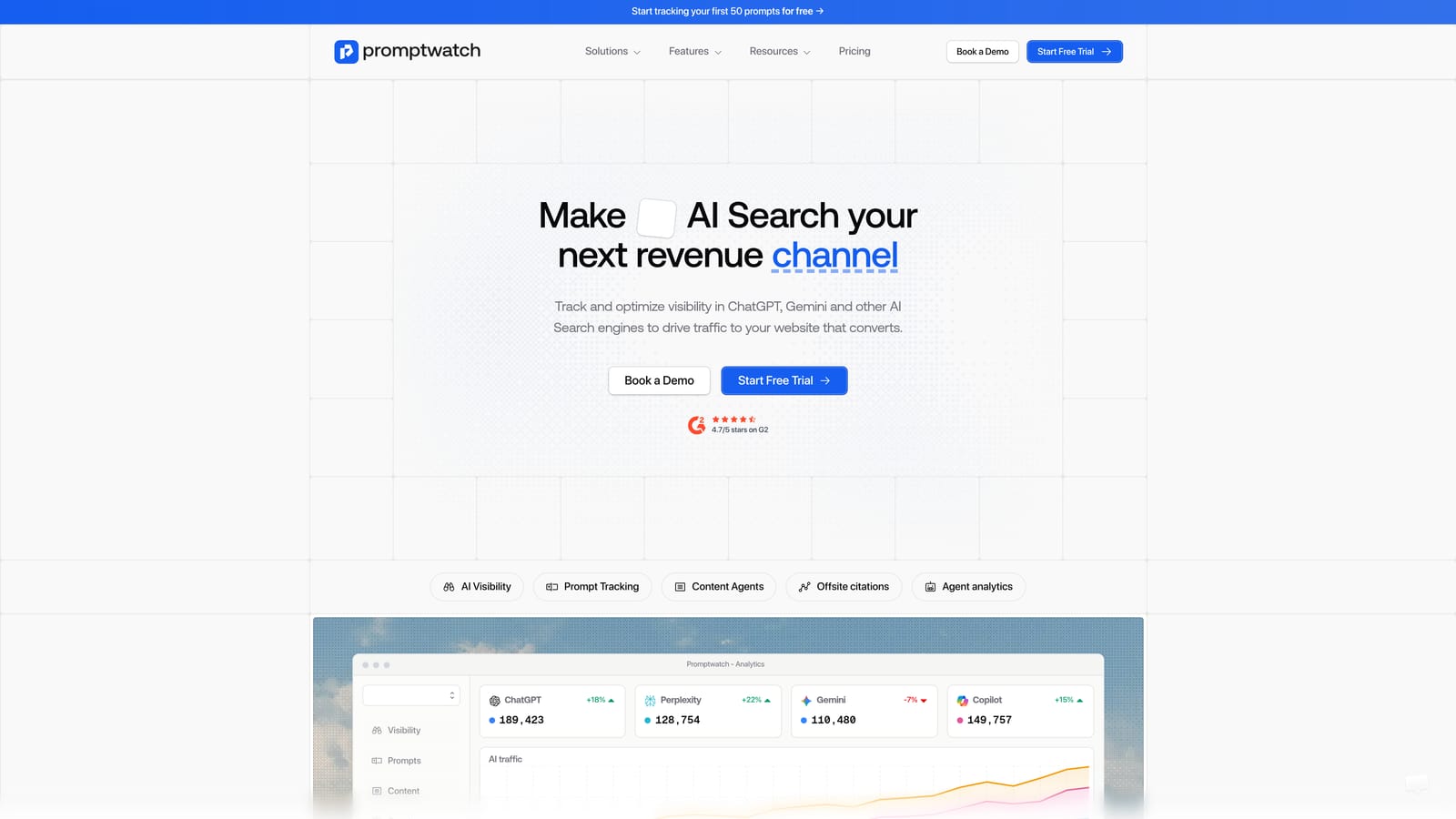 Screenshot of Promptwatch website